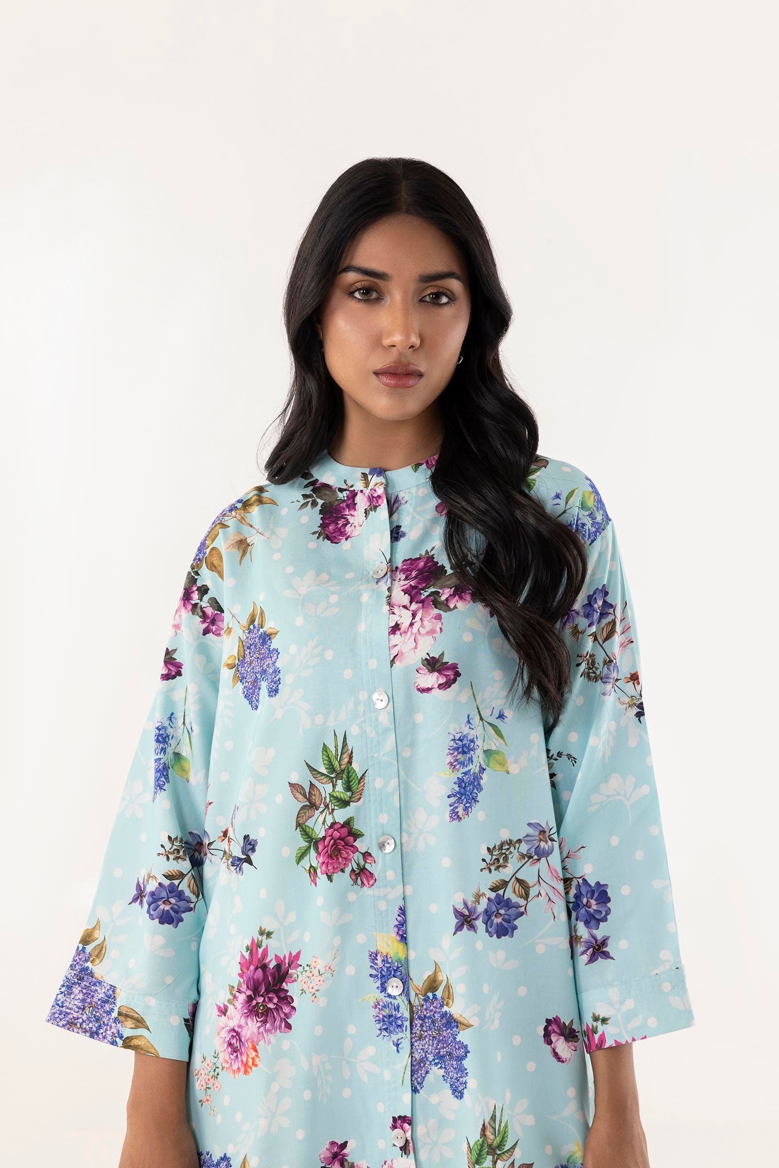 Stitched Linen Printed Shirt Secondary image