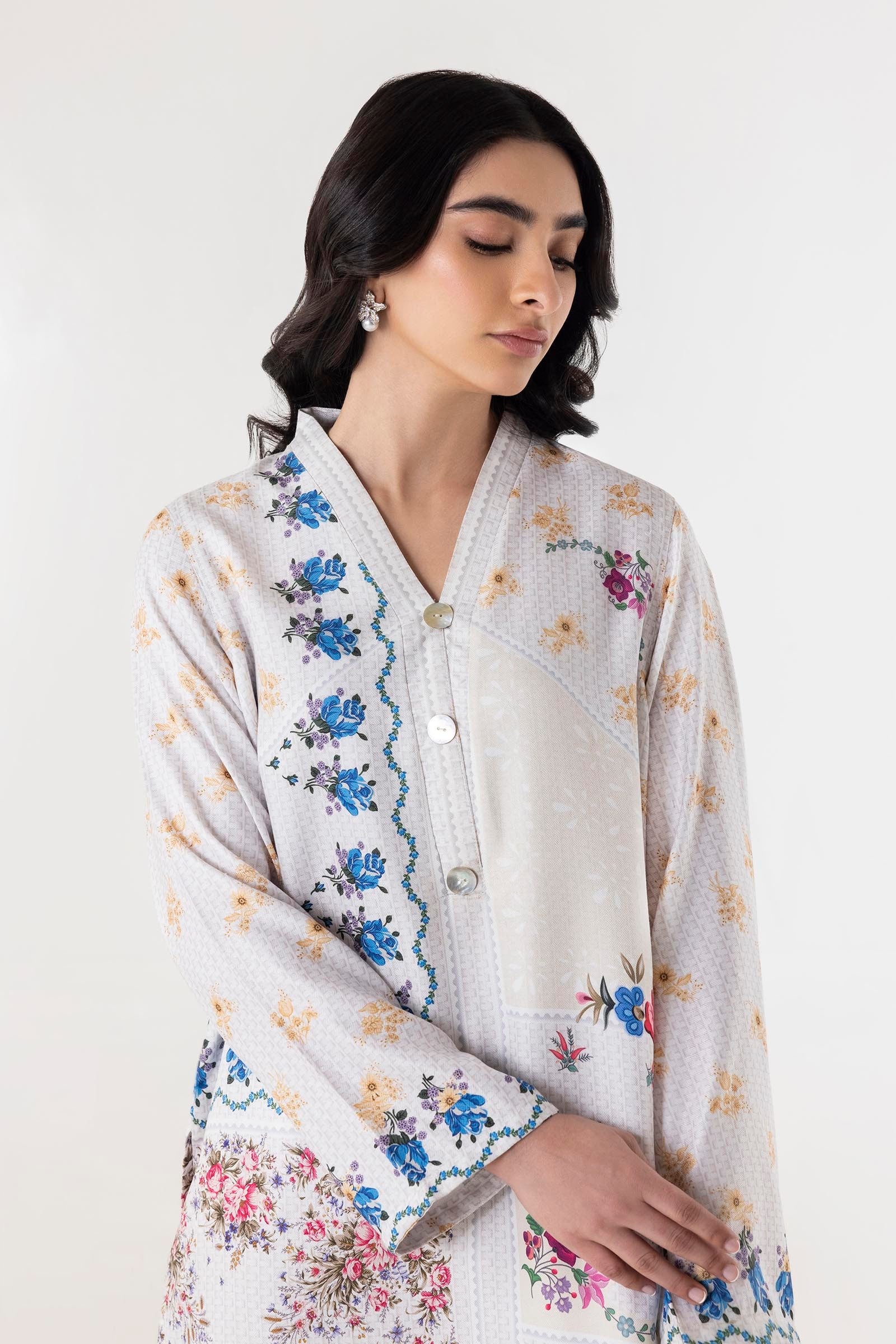 Stitched Blended Jacquard Printed Shirt Secondary image
