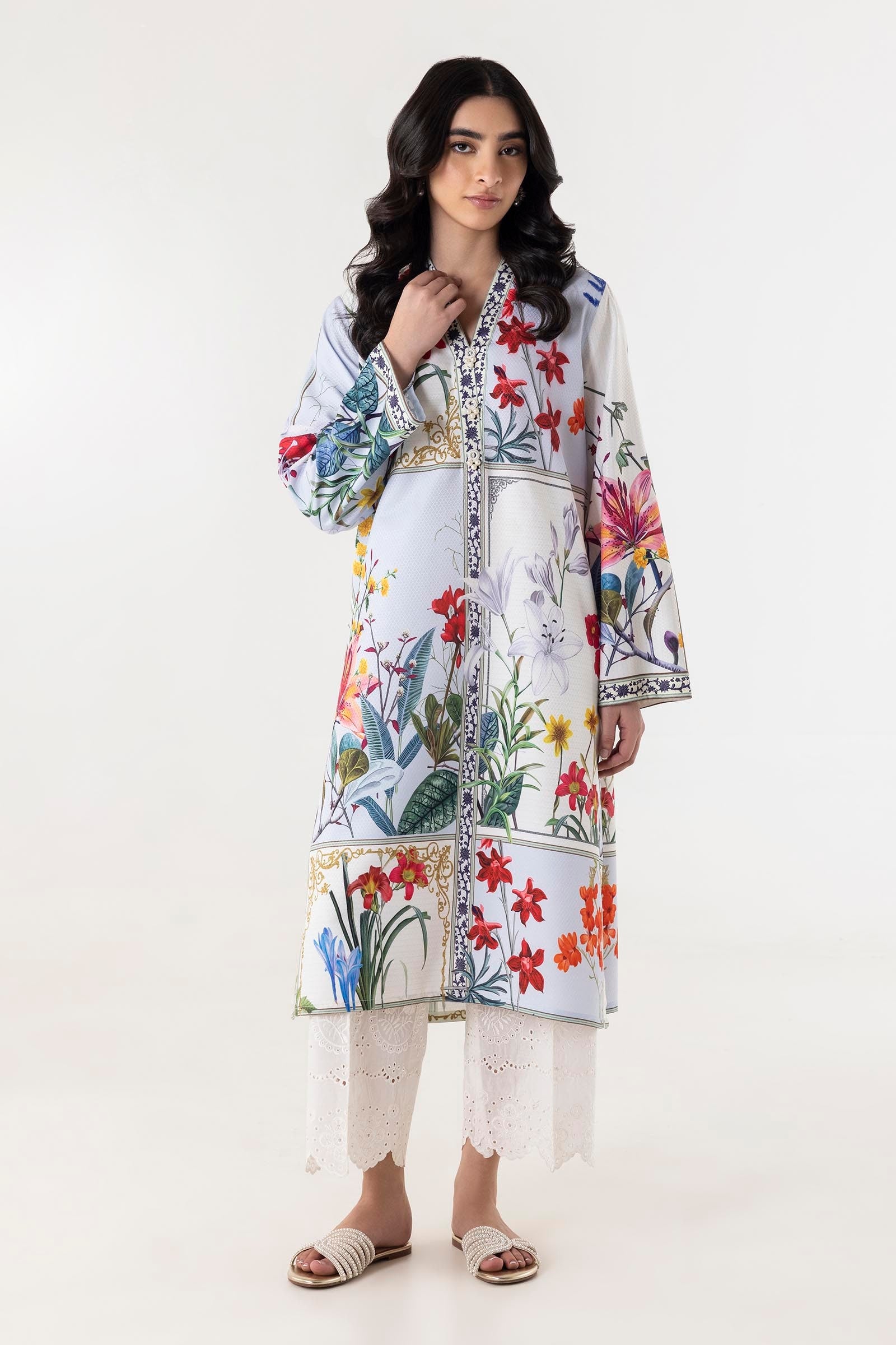 Stitched Printed Blended Jacquard Shirt Main image