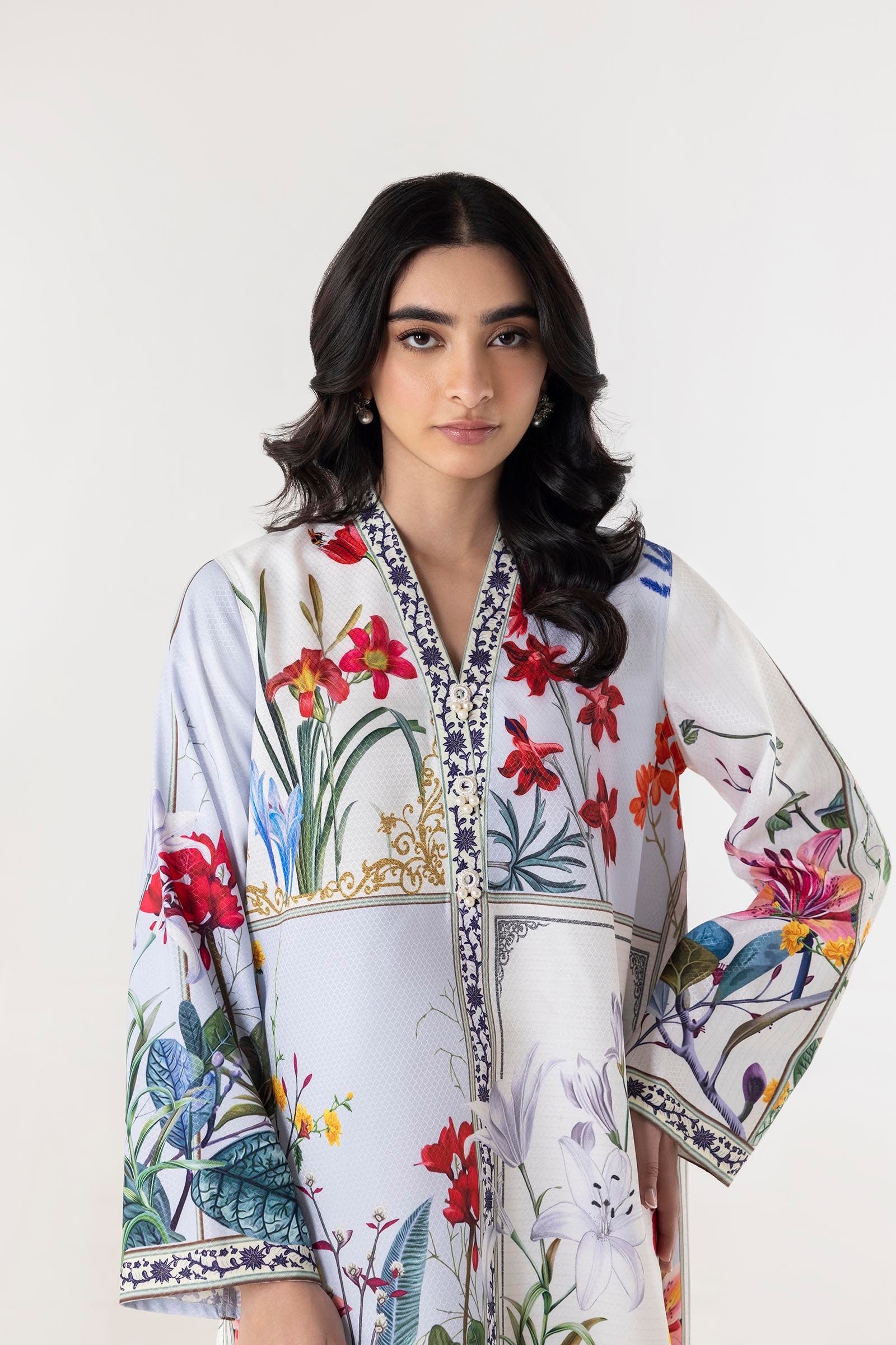 Stitched Printed Blended Jacquard Shirt Secondary image