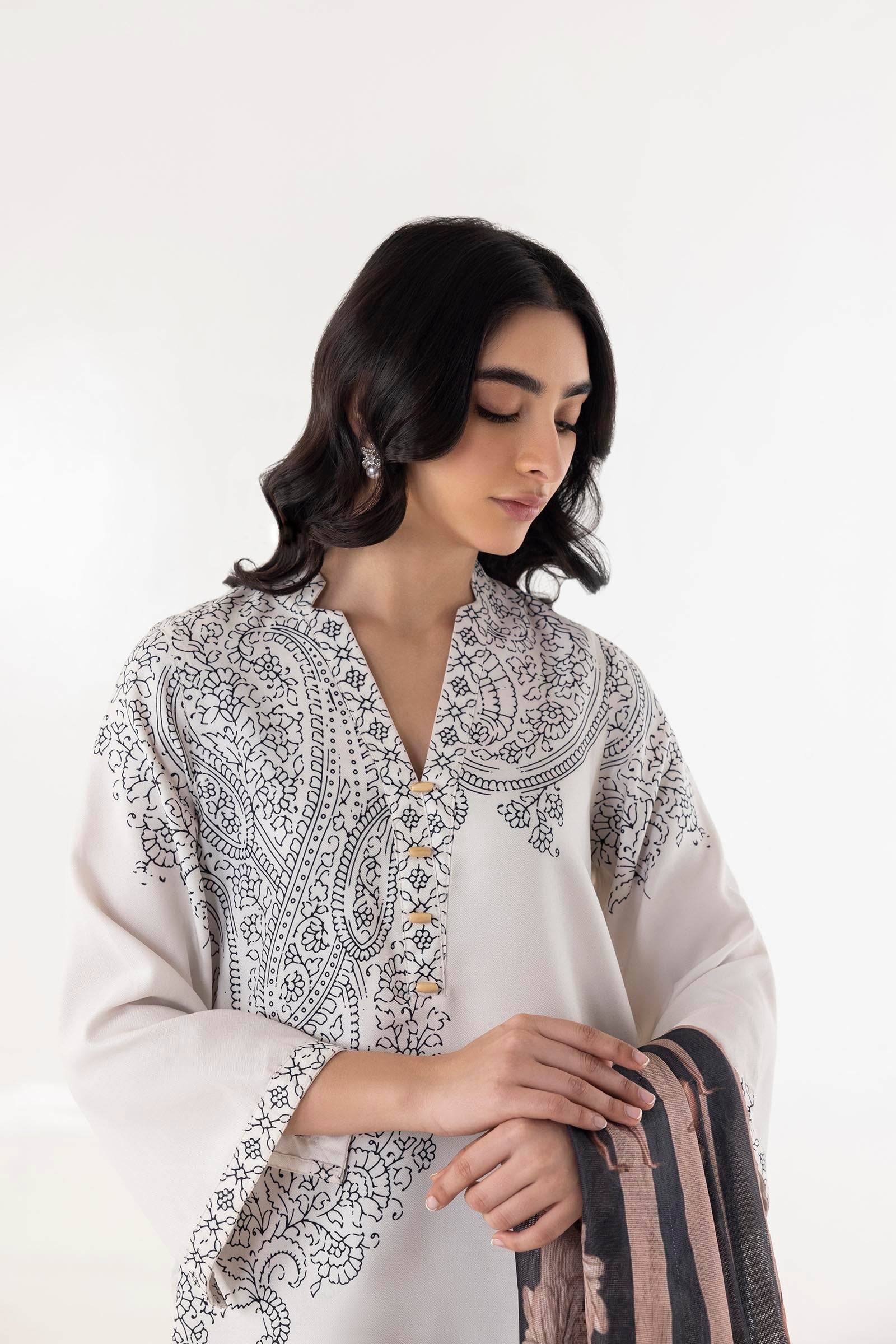 Stitched Blended Jacquard Printed Shirt Secondary image