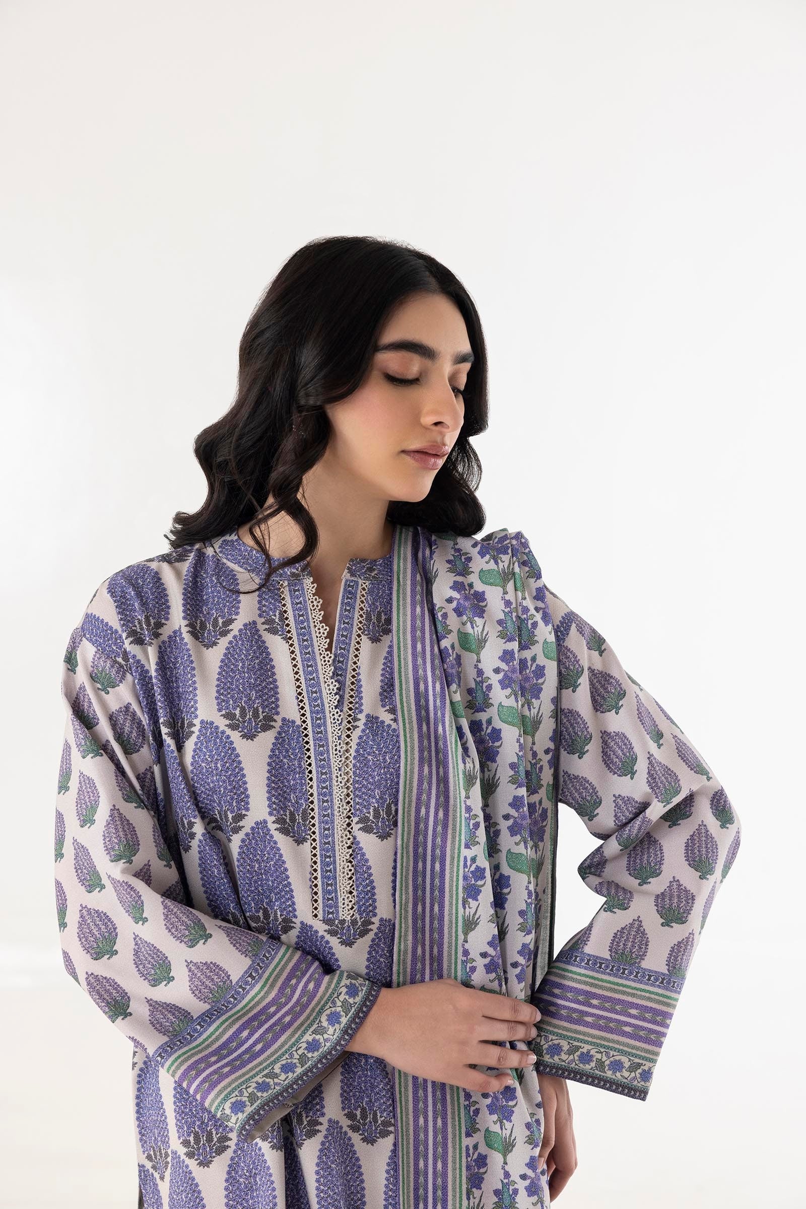 Stitched Multi Printed Shirt + Dupatta Secondary image
