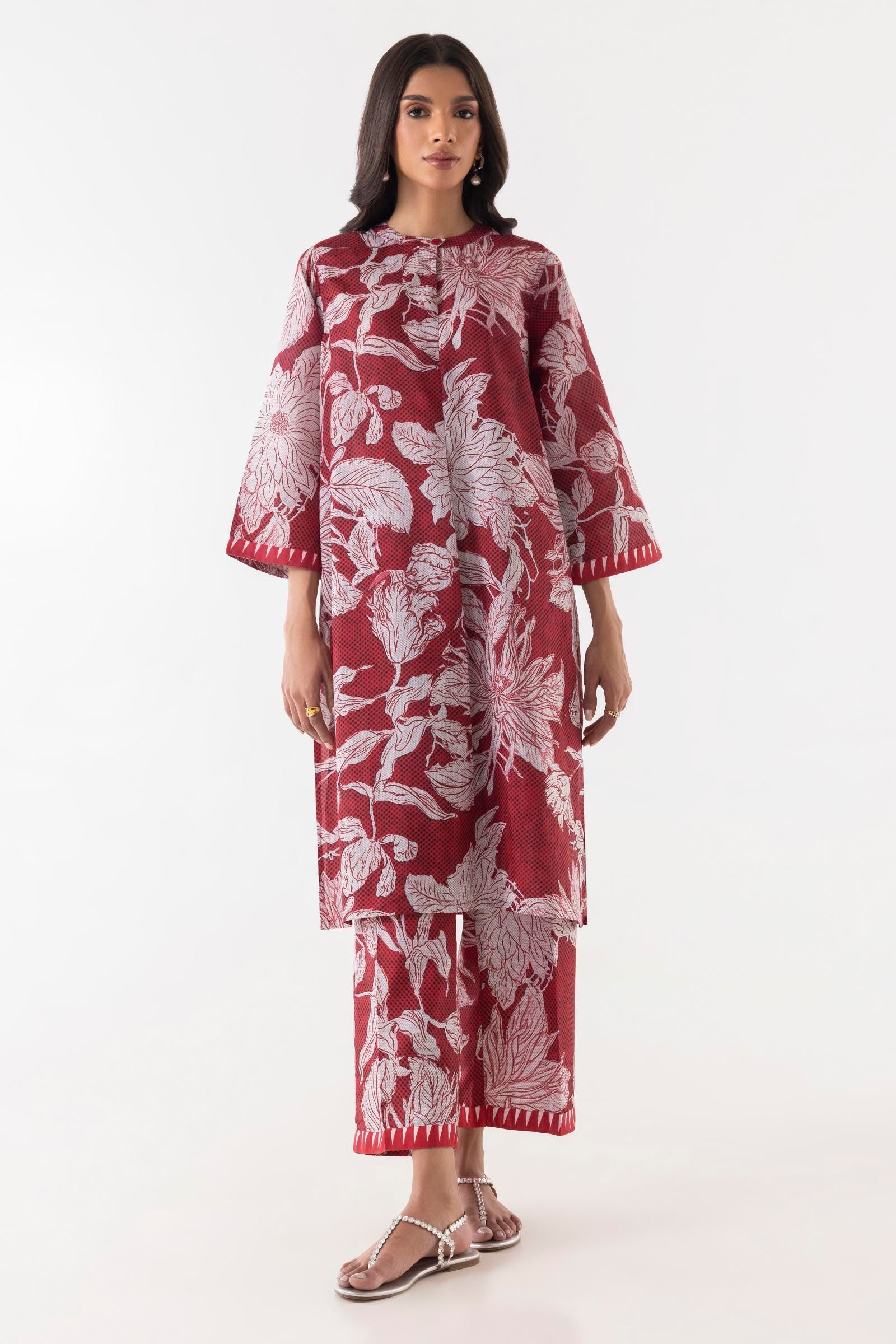 Stitched Poly cambric Shirt + Culotte