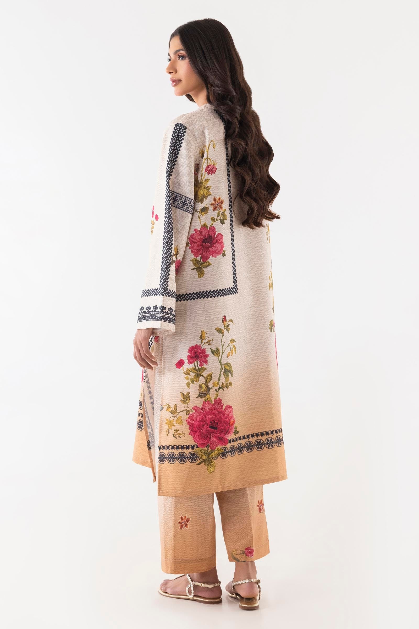 Stitched Blended Jacquard Printed Shirt + Culotte Secondary image