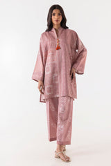 Stitched Blended Jacquard Printed Shirt + Culotte