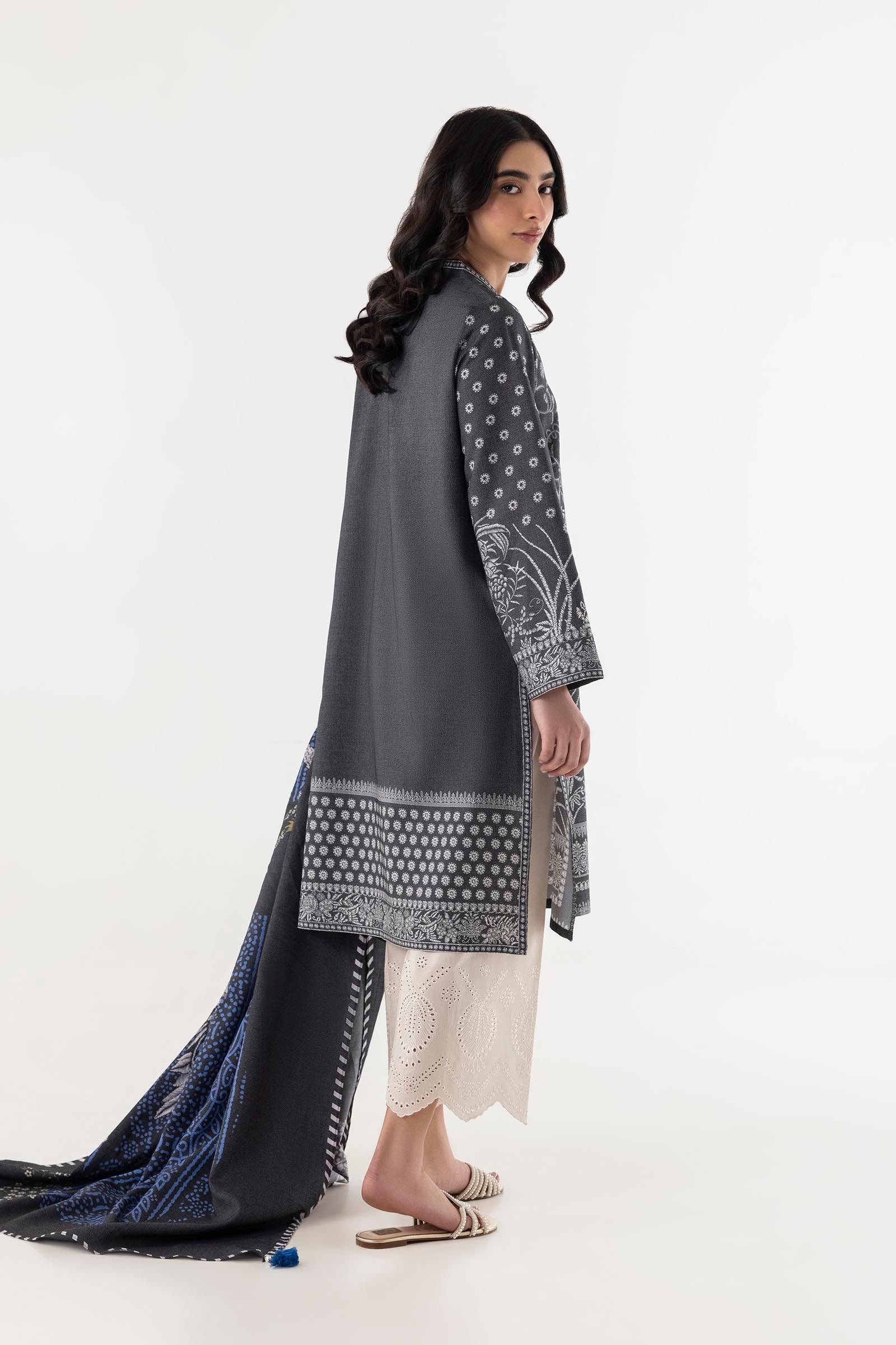 Stitched Linen Digital Dupatta Secondary image