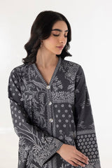 Stitched Charcoal Printed Shirt + Dupatta