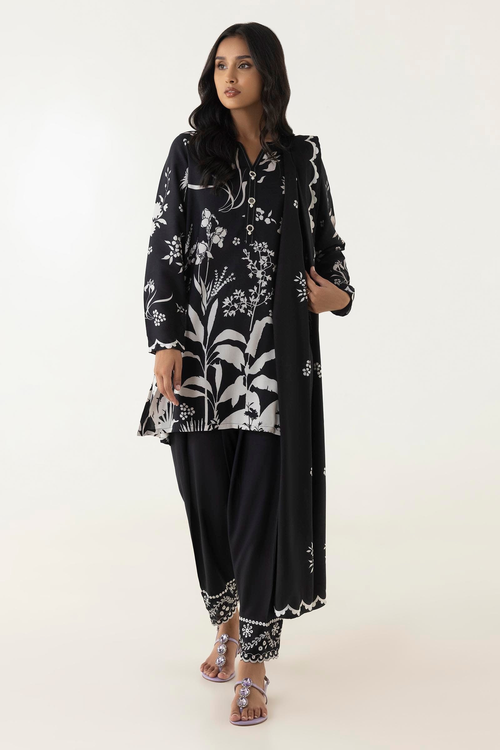 Stitched Embroidered Shirt + Dupatta