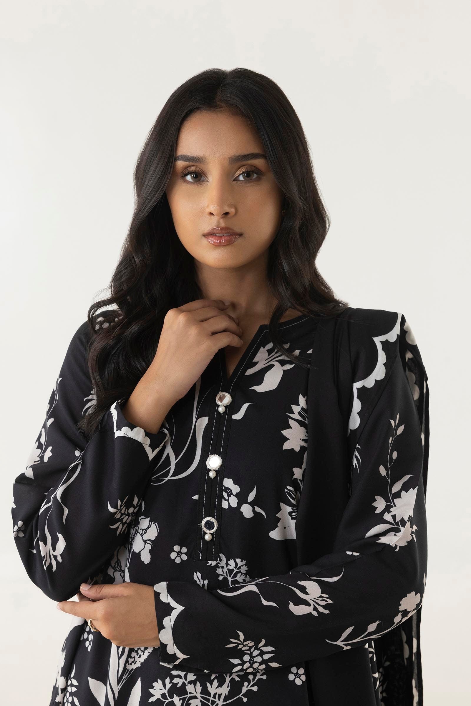 Stitched Embroidered Shirt + Dupatta