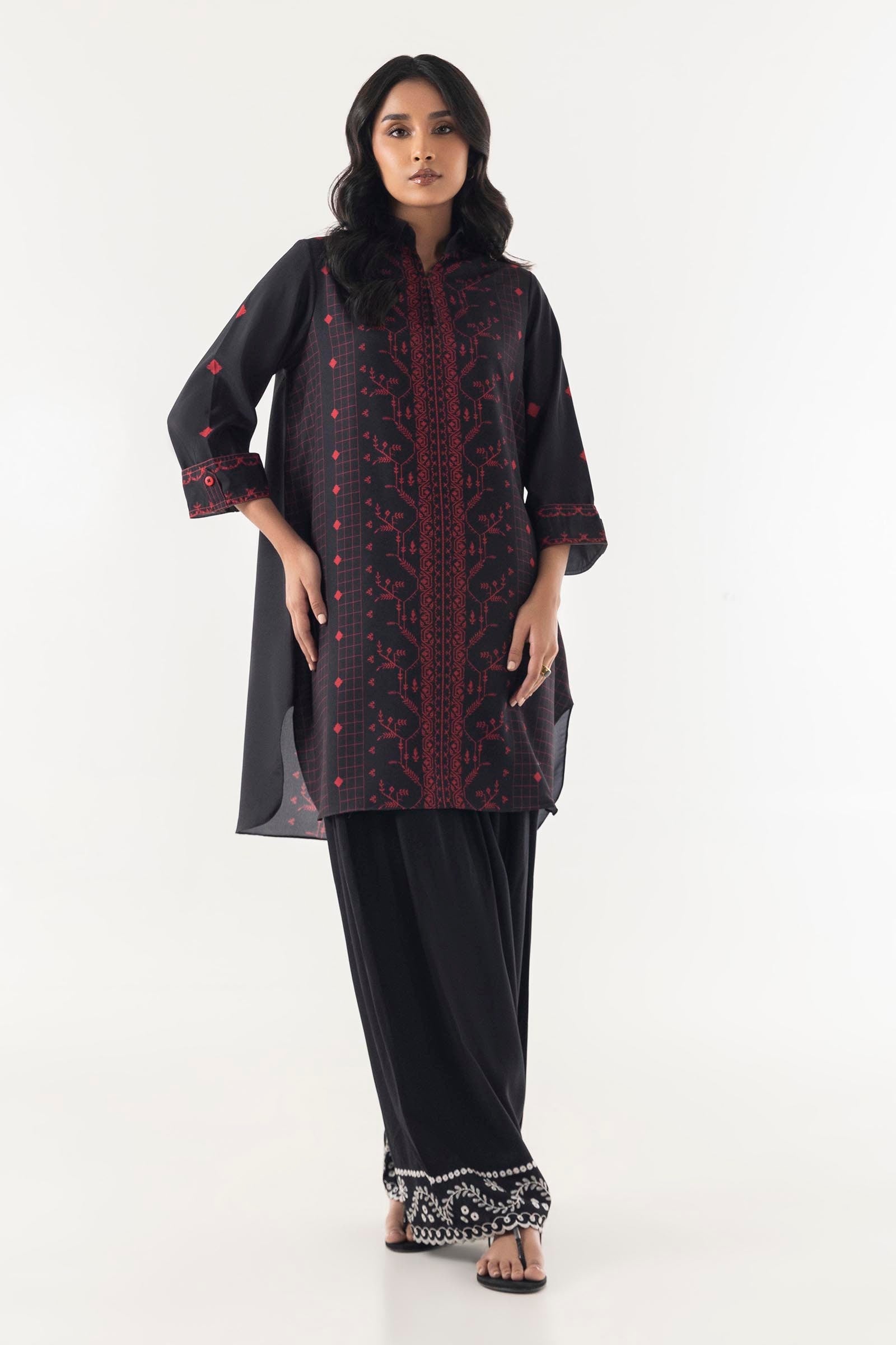 Stitched Black Printed Shirt Main image