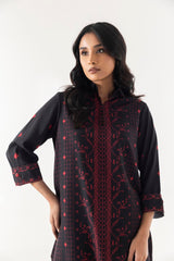 Stitched Black Printed Shirt