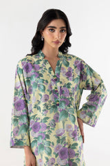 Stitched Floral Printed Lawn Shirt