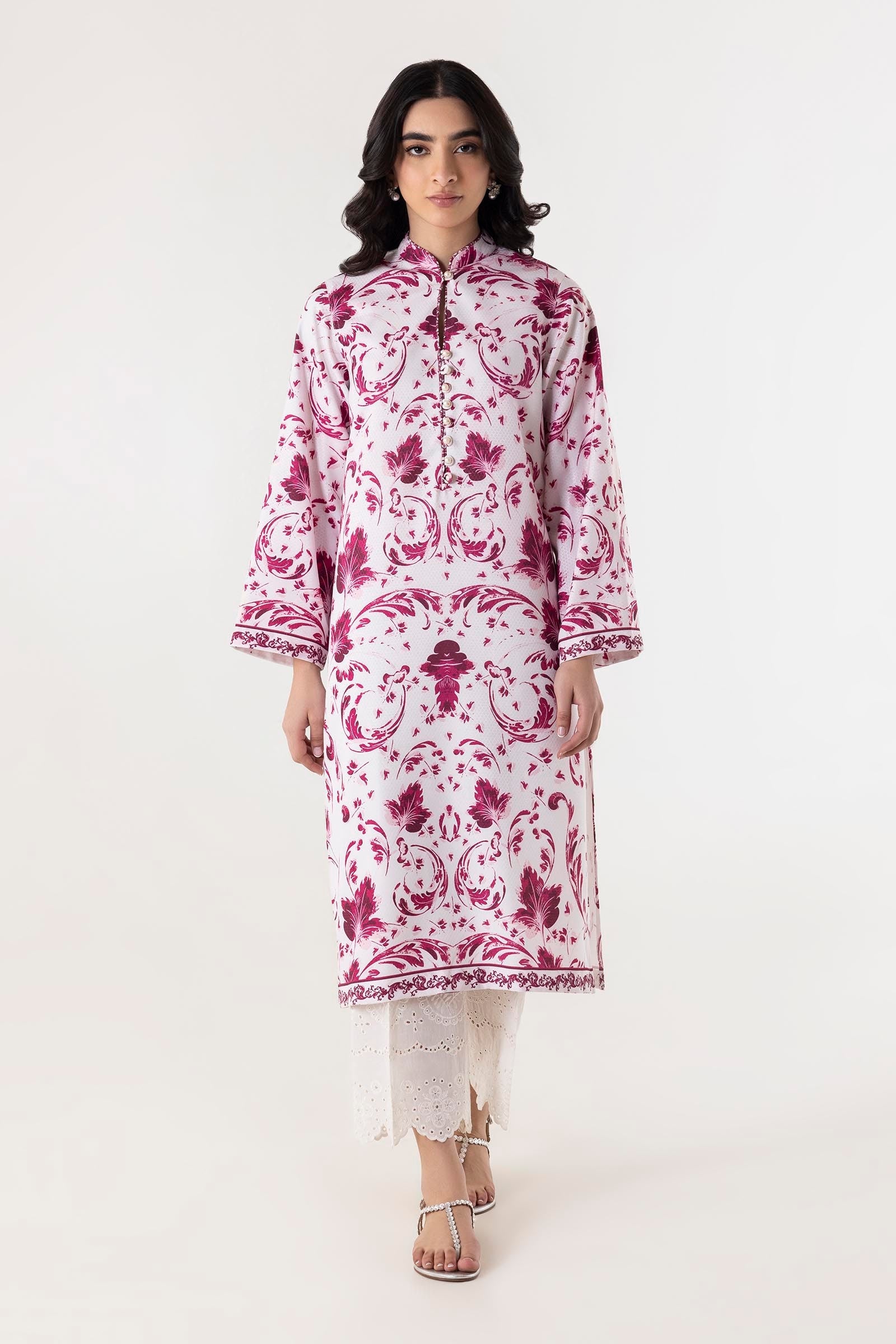 Stitched Blended Jacquard Printed Shirt