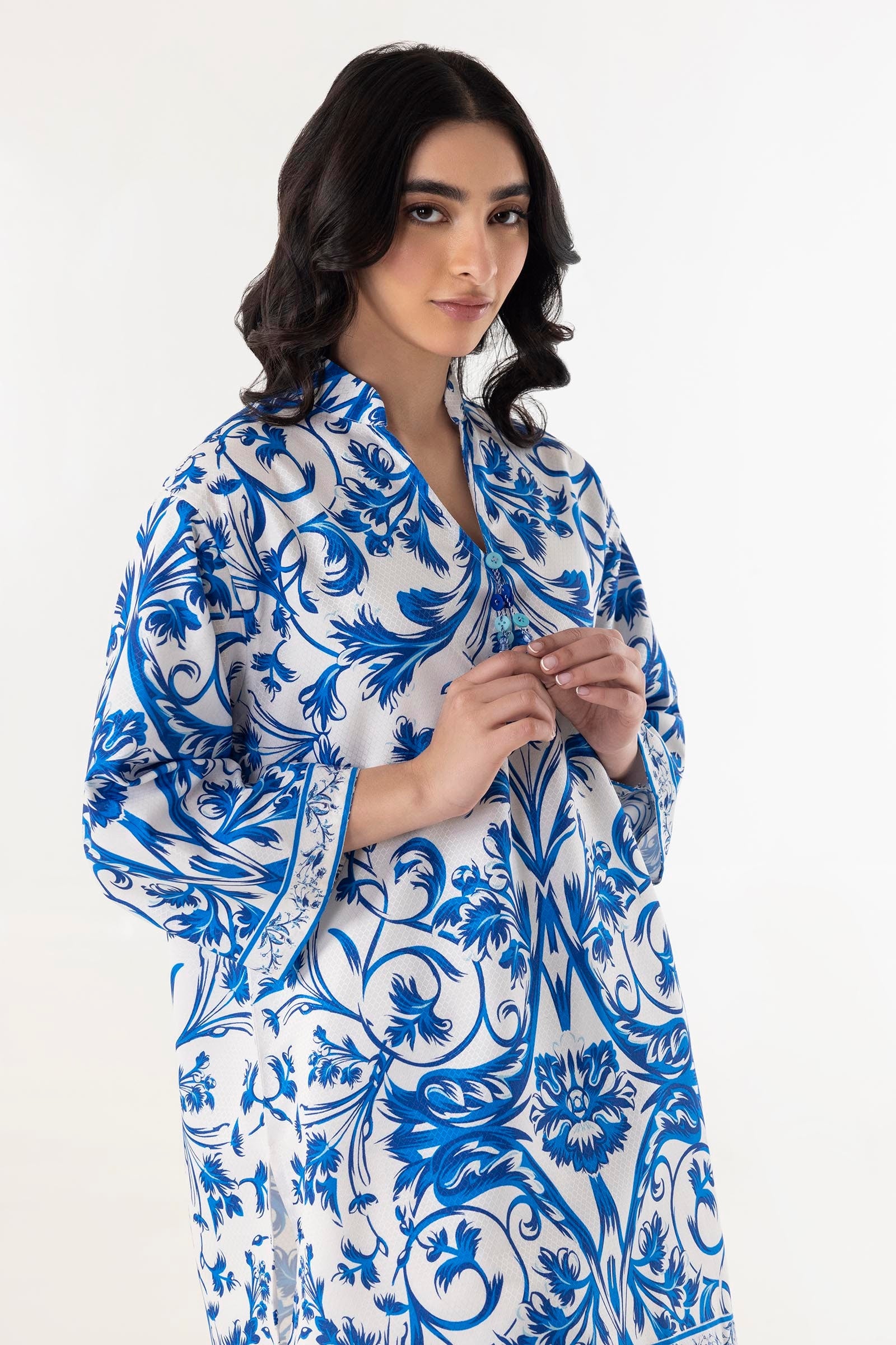 Stitched Blended Jacquard Printed Shirt Secondary image