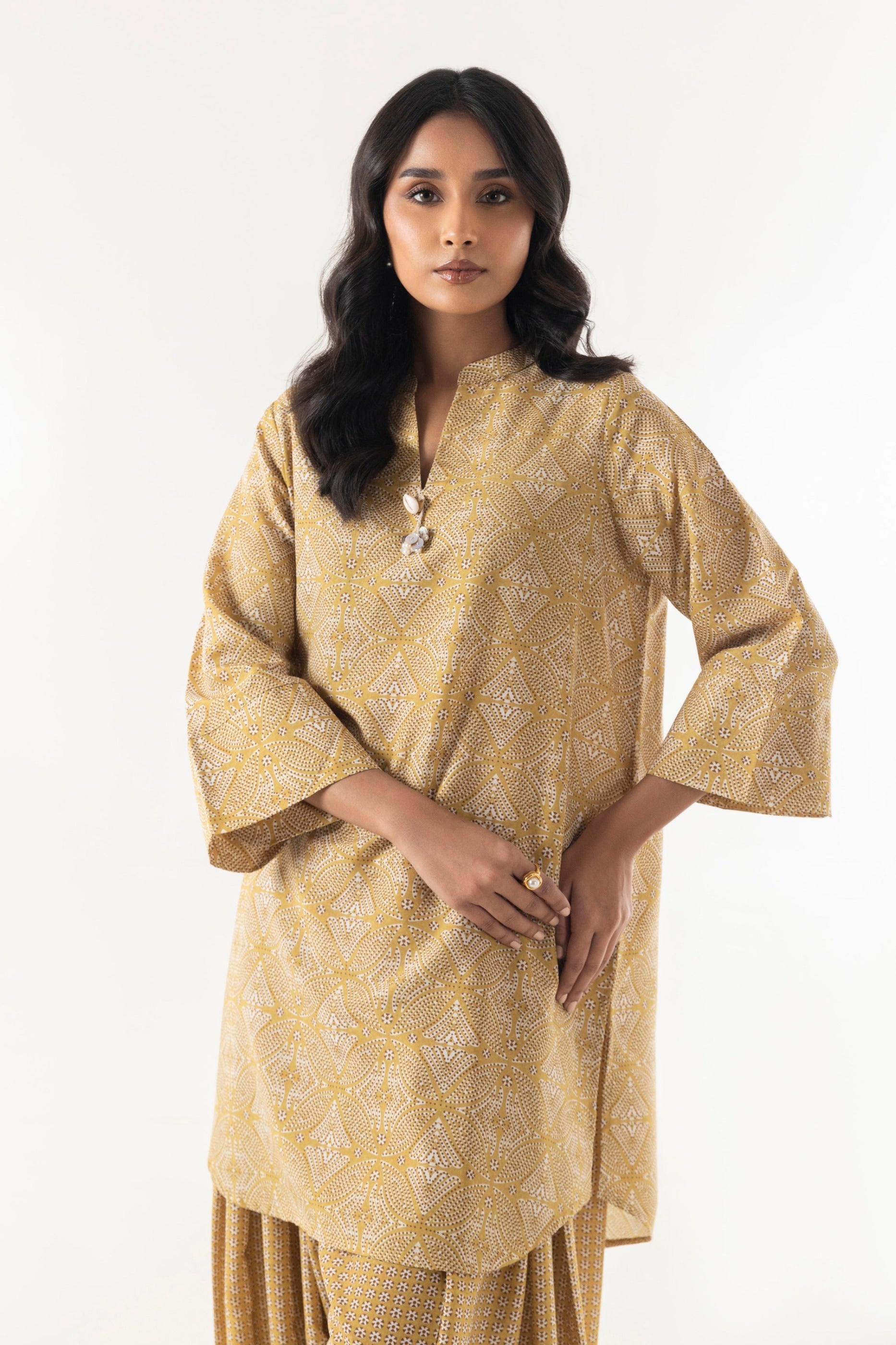 Stitched Yellow Basic Shirt + Shalwar Secondary image