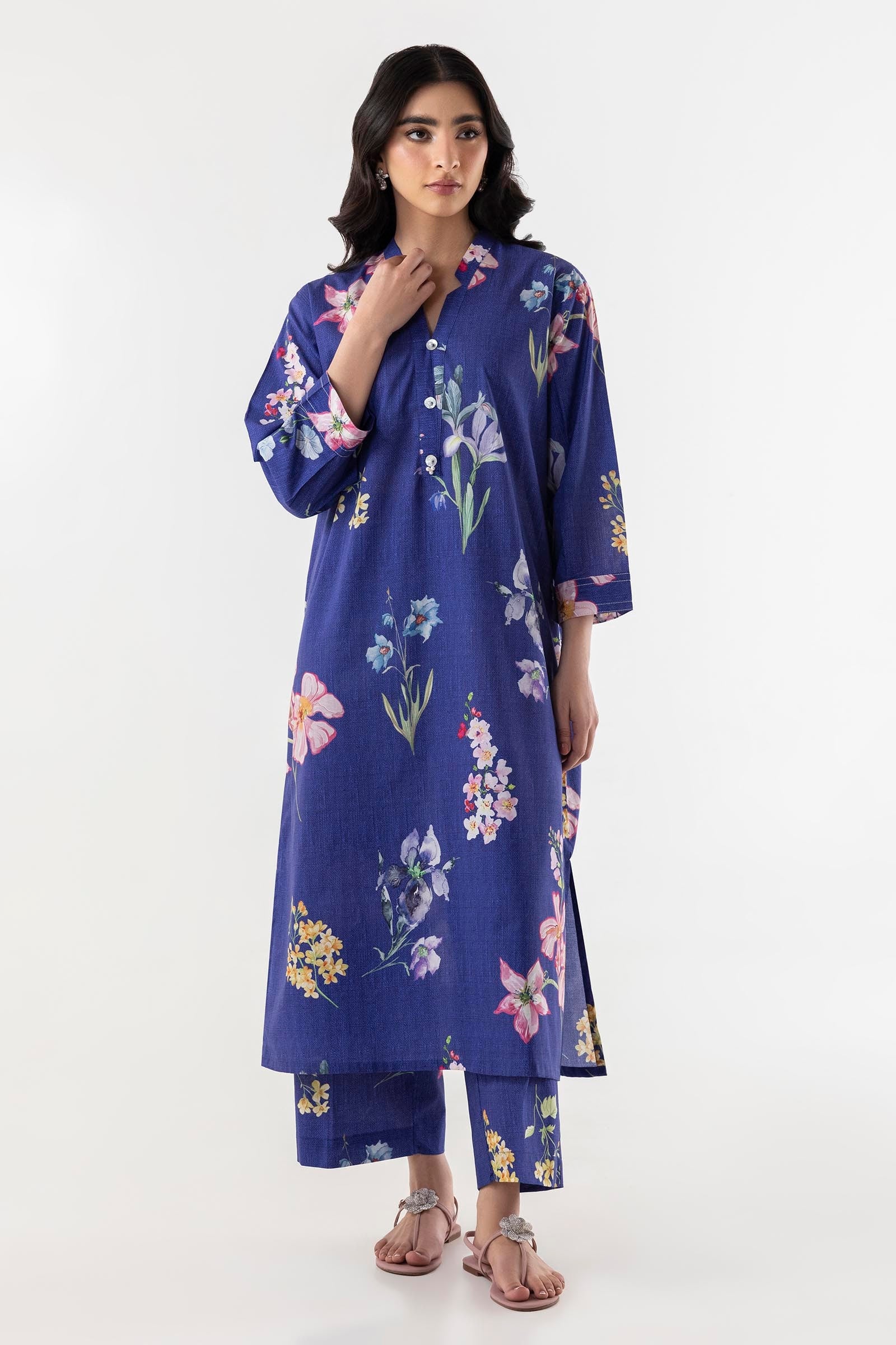 Stitched Printed Lawn Shirt + Culotte Main image