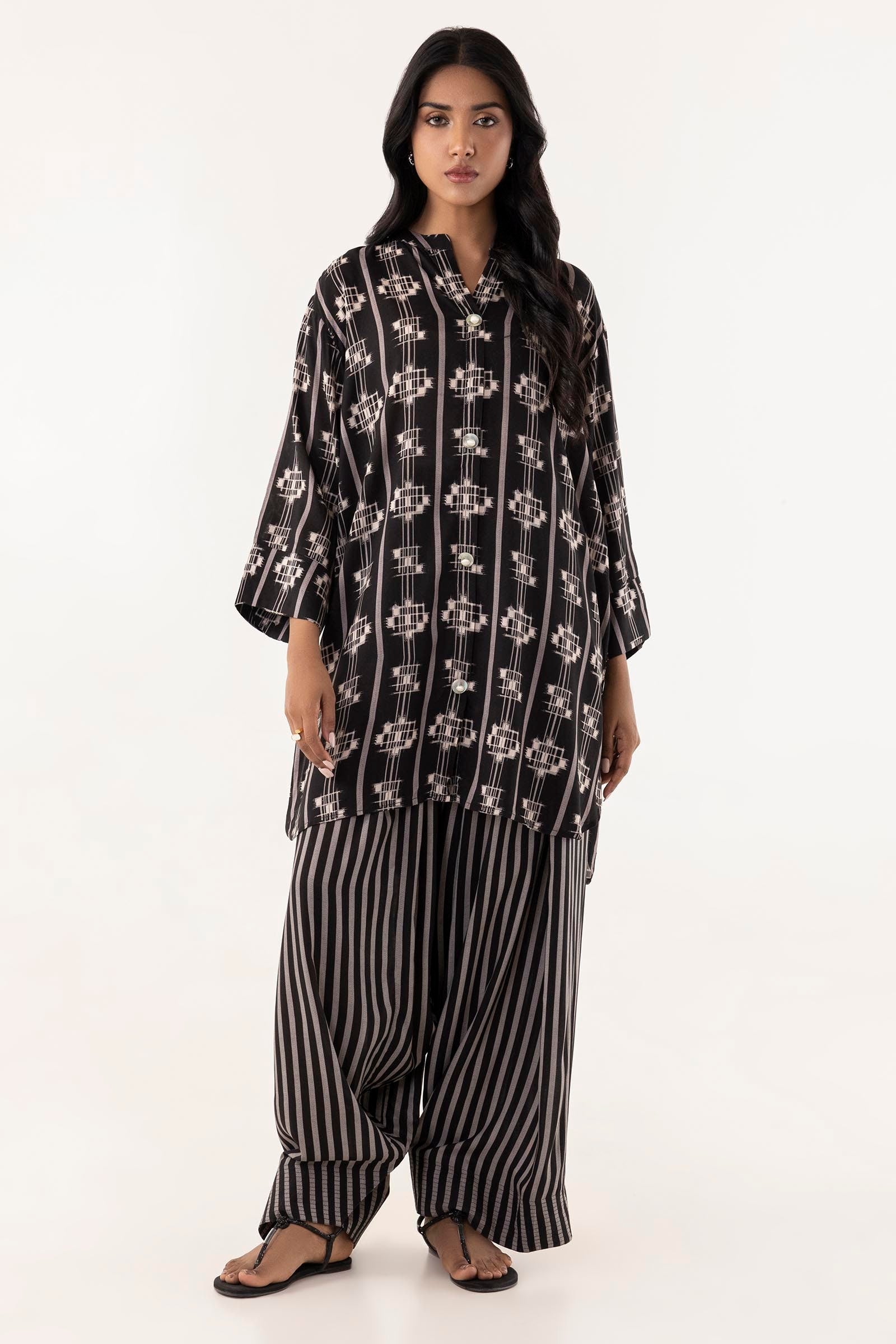Stitched Linen Shirt + Shalwar Main image