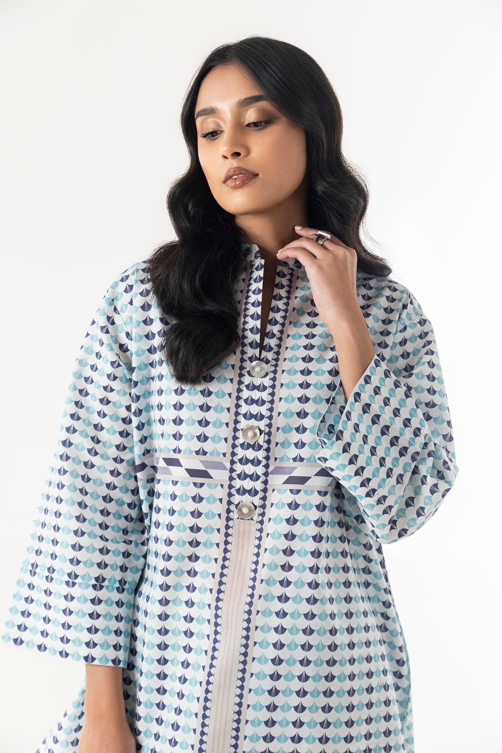 Stitched Printed Lawn Shirt + Bottom Secondary image