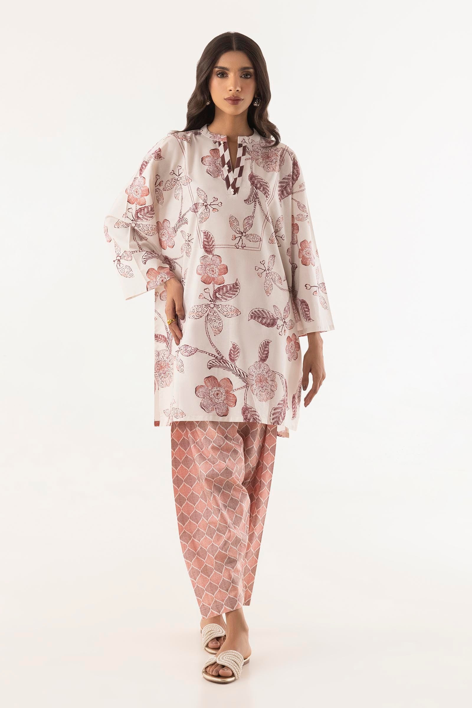 Stitched Printed Lawn Shirt + Bottom
