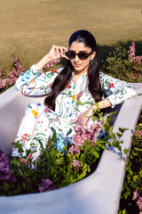 Stitched Floral Printed Cambric Shirt + Bottom