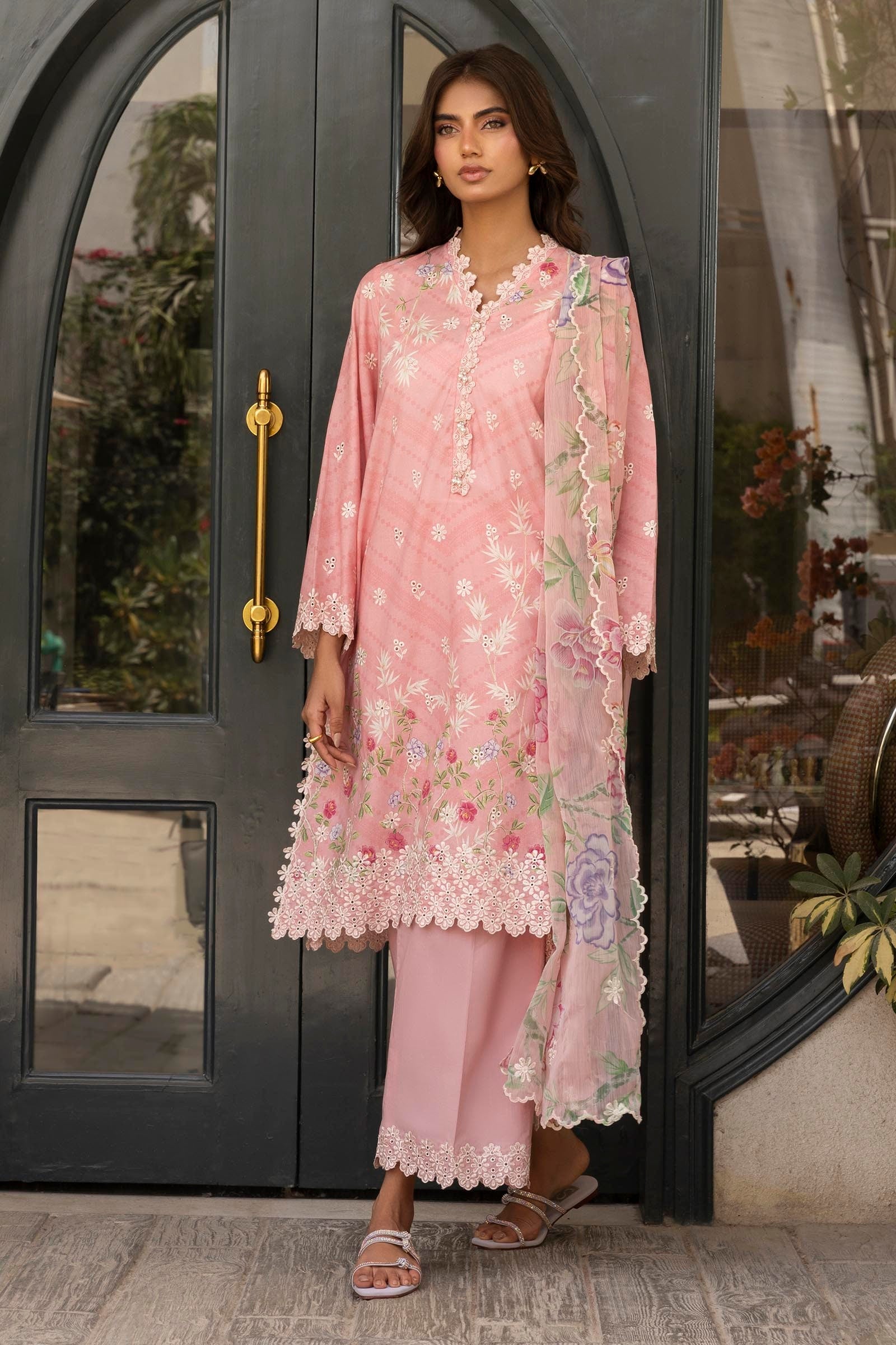 Stitched Lawn Embroidered Suit Main image