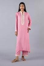 Stitched Embroidered Linen Shirt