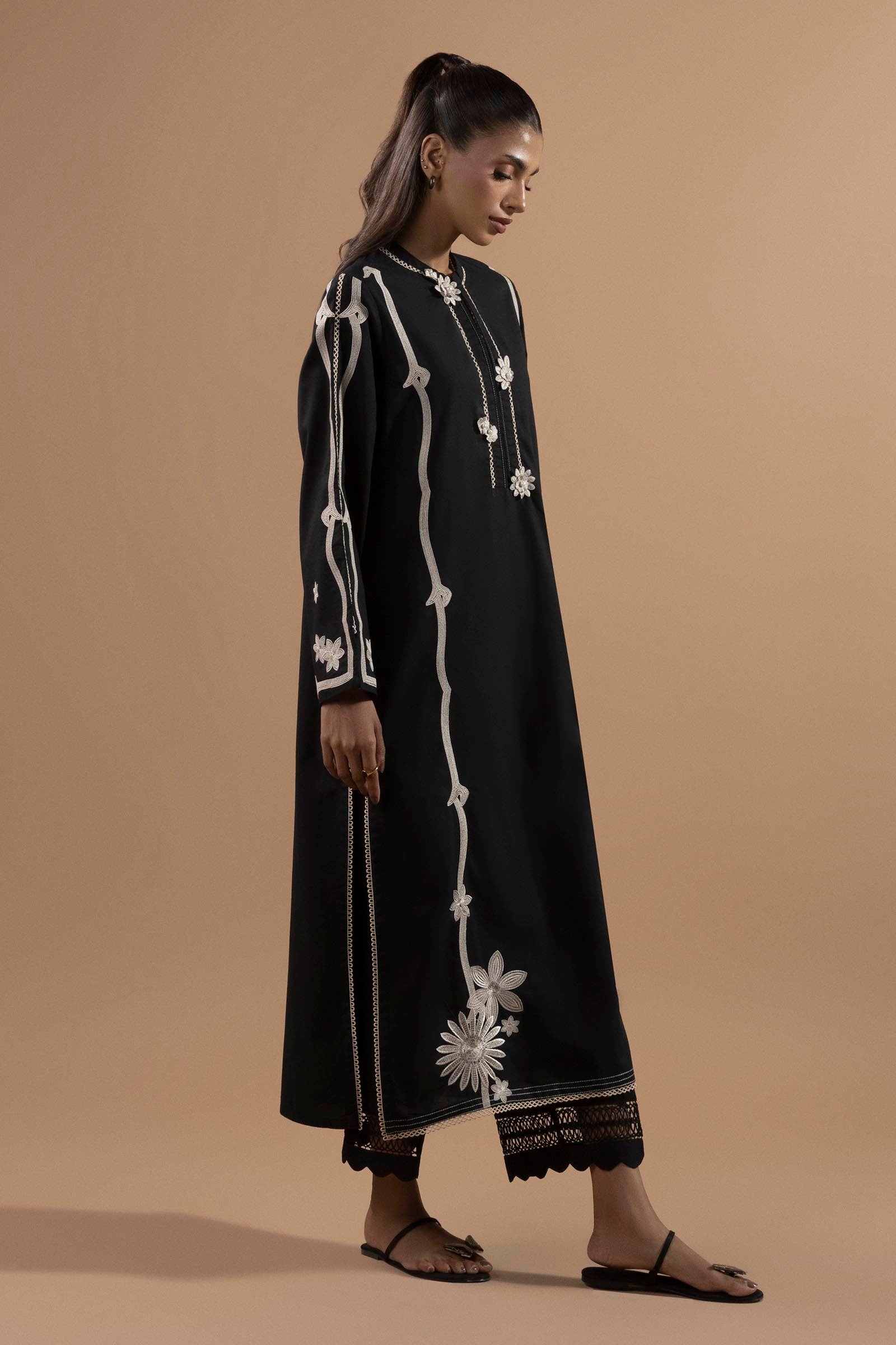 Stitched Lawn Embroidered Culotte Secondary image