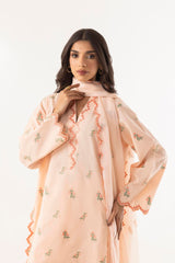 Stitched Embroidered Lawn Shirt + Culotte + Dupatta