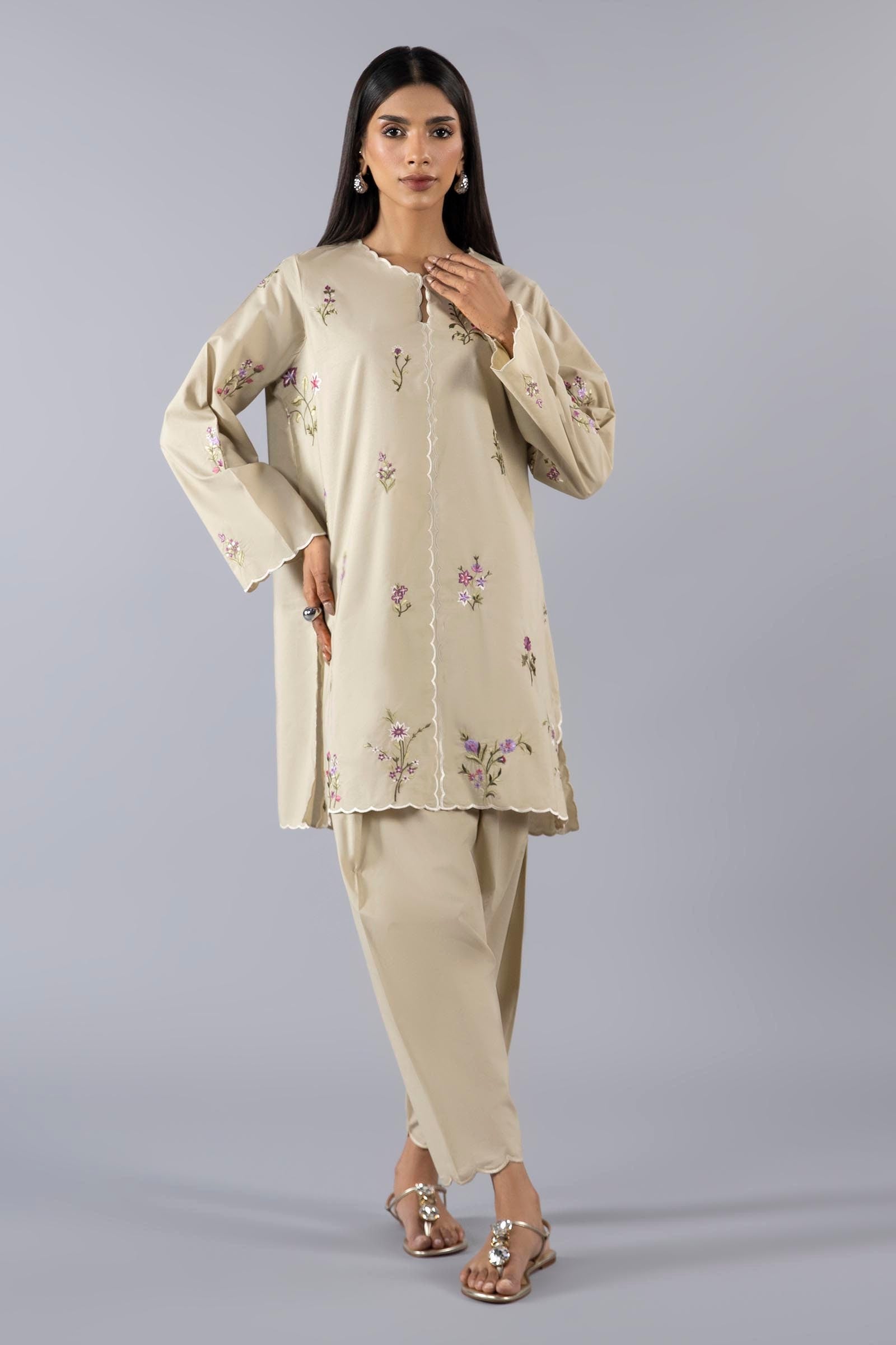Stitched Lawn Skinny Shalwar Main image