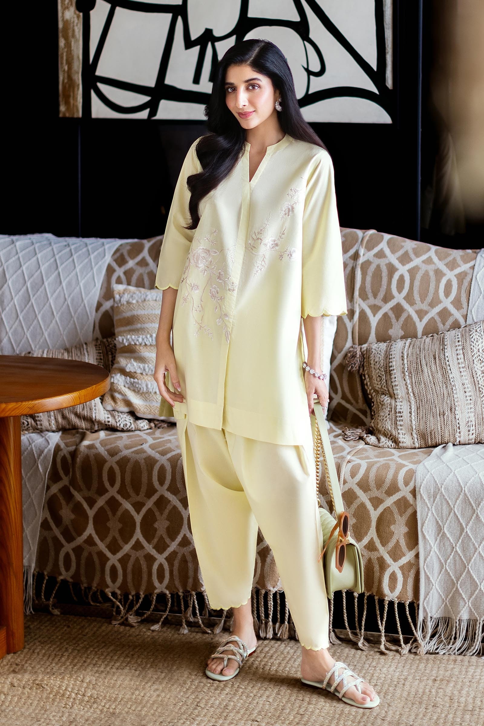 Stitched Lawn Embroidered Shirt + Shalwar Main image