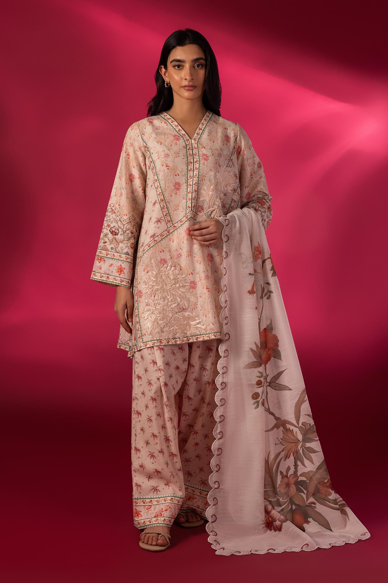 Stitched Lawn Embroidered Suit Main image