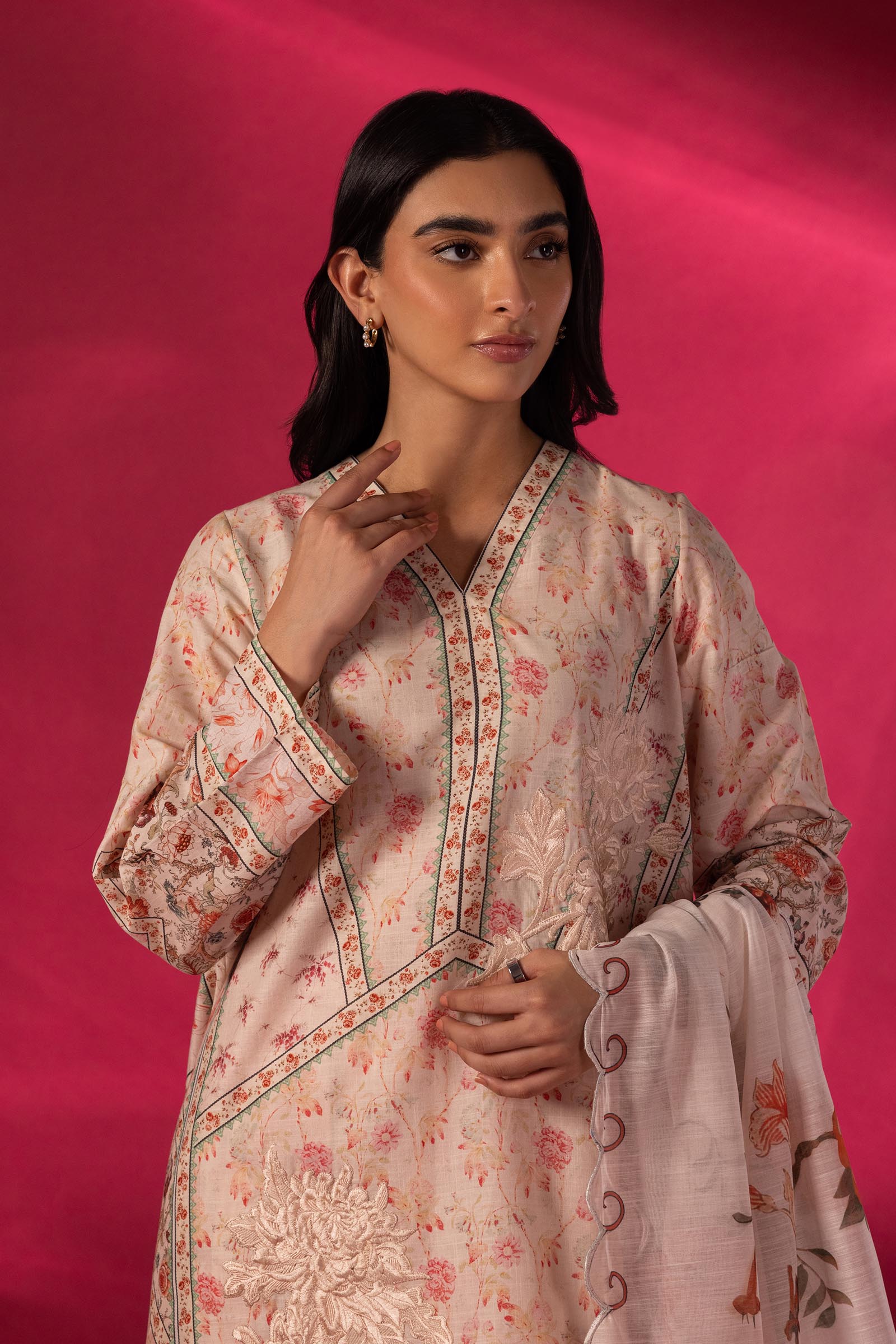 Stitched Lawn Embroidered Suit Secondary image