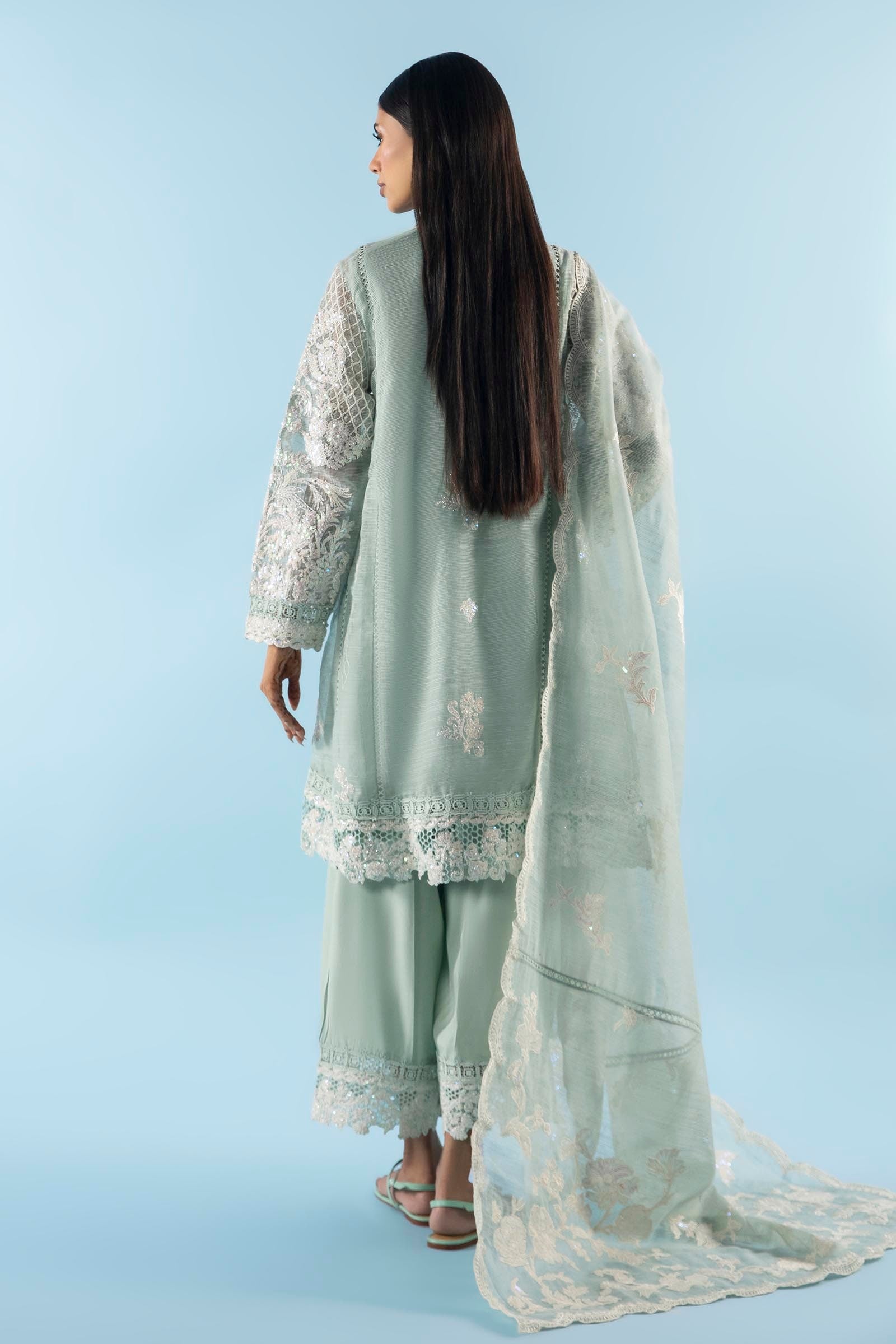 Stitched Cotton Shirt + Culotte + Dupatta Secondary image