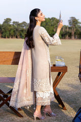 Stitched Embroidered Cotton Shirt + Culotte + Dupatta