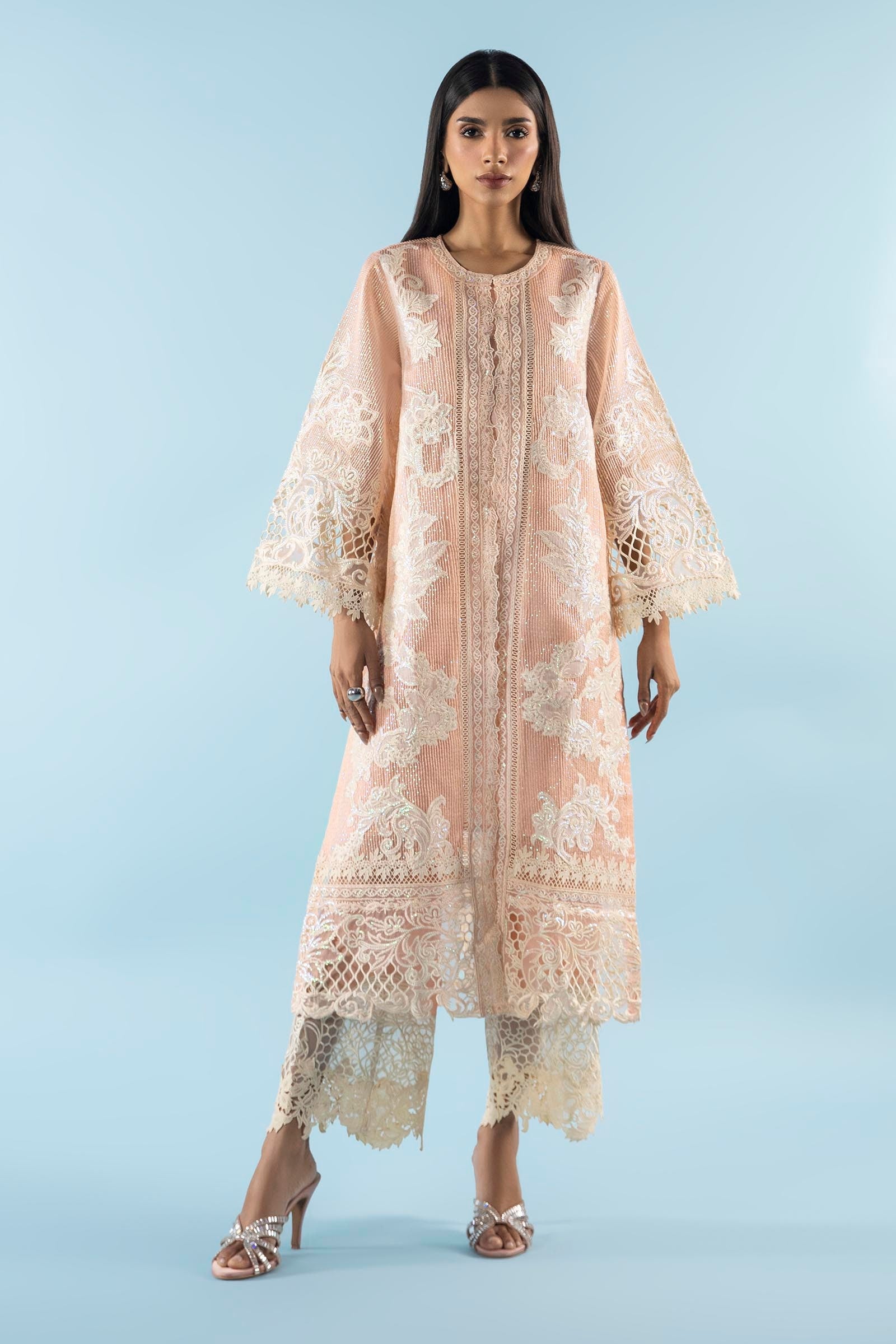 Stitched Embroidered Organza Shirt + Culotte Main image