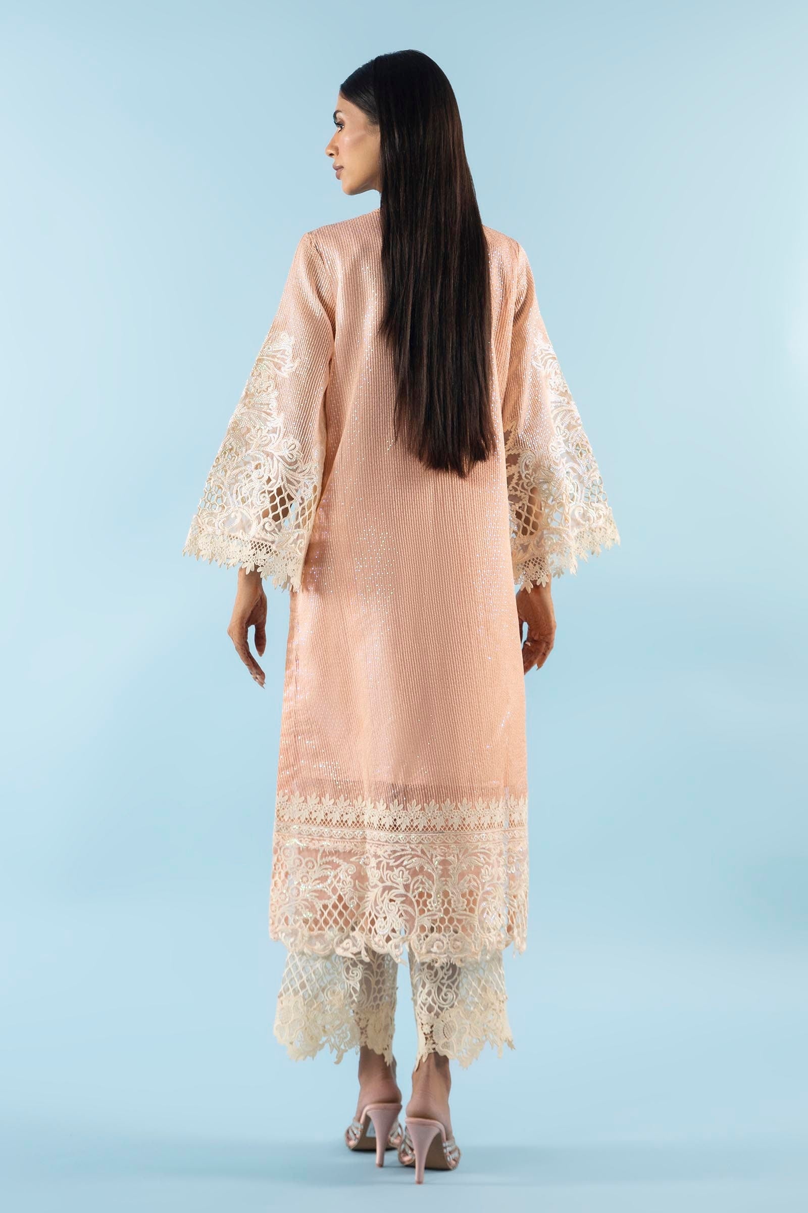 Stitched Embroidered Organza Shirt + Culotte Secondary image
