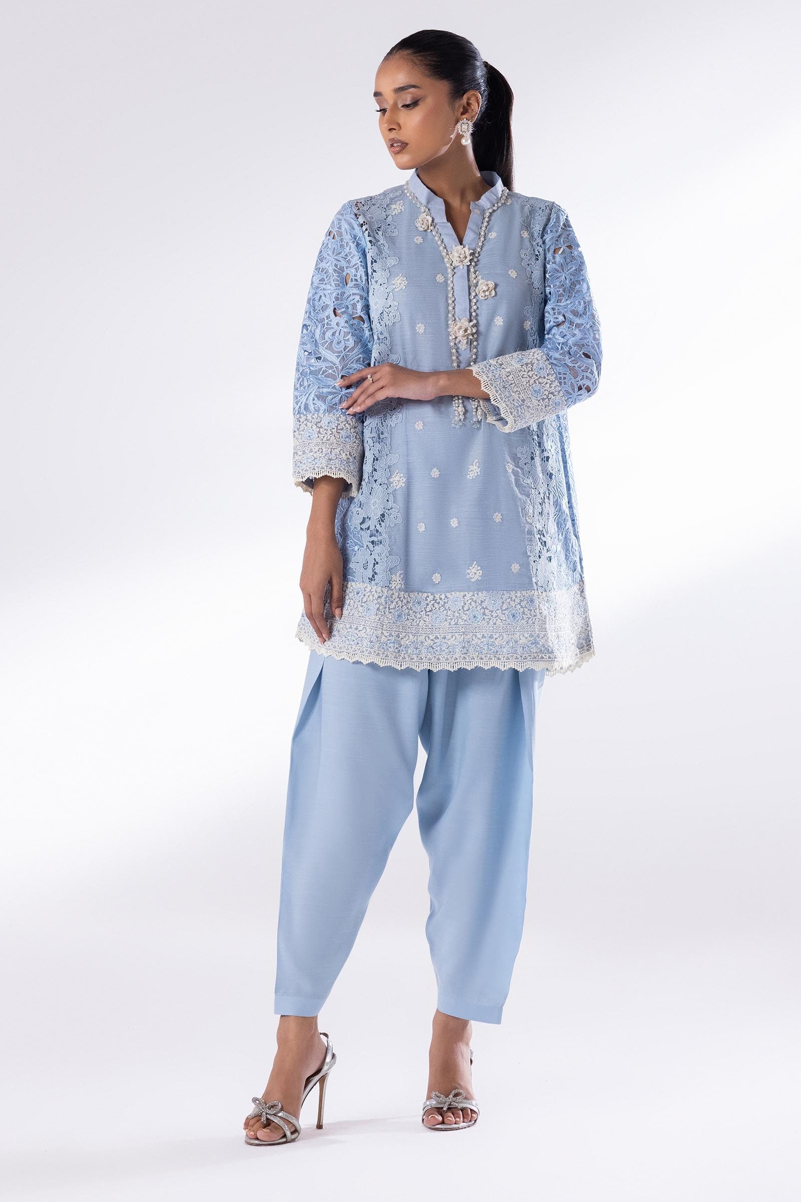 Stitched Cotton Slub Embroidered Set Main image