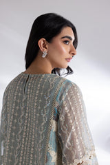 Stitched Khaddi Net Embroidered Suit