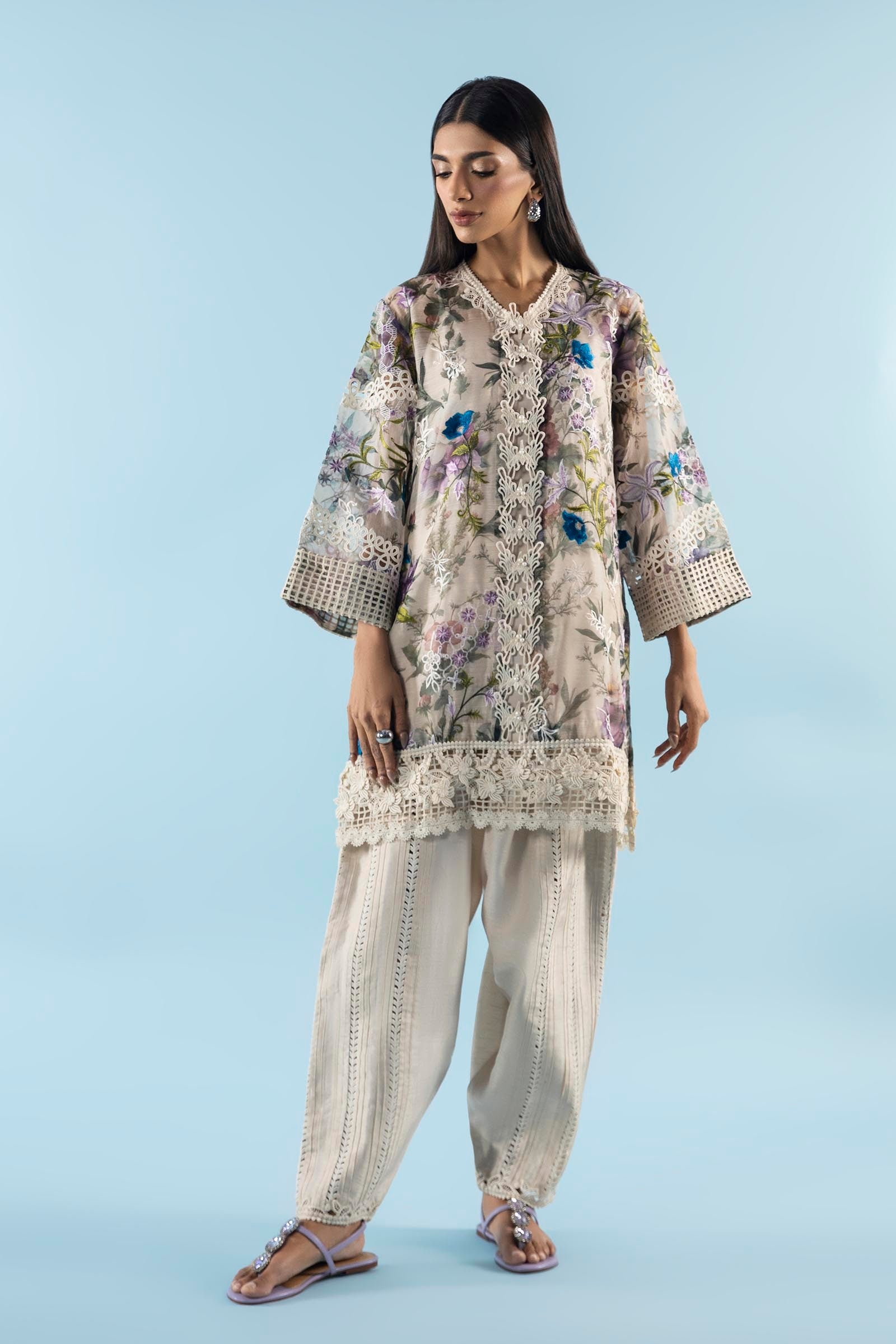 Stitched Luxury Floral Printed Shirt & Bottom Main image