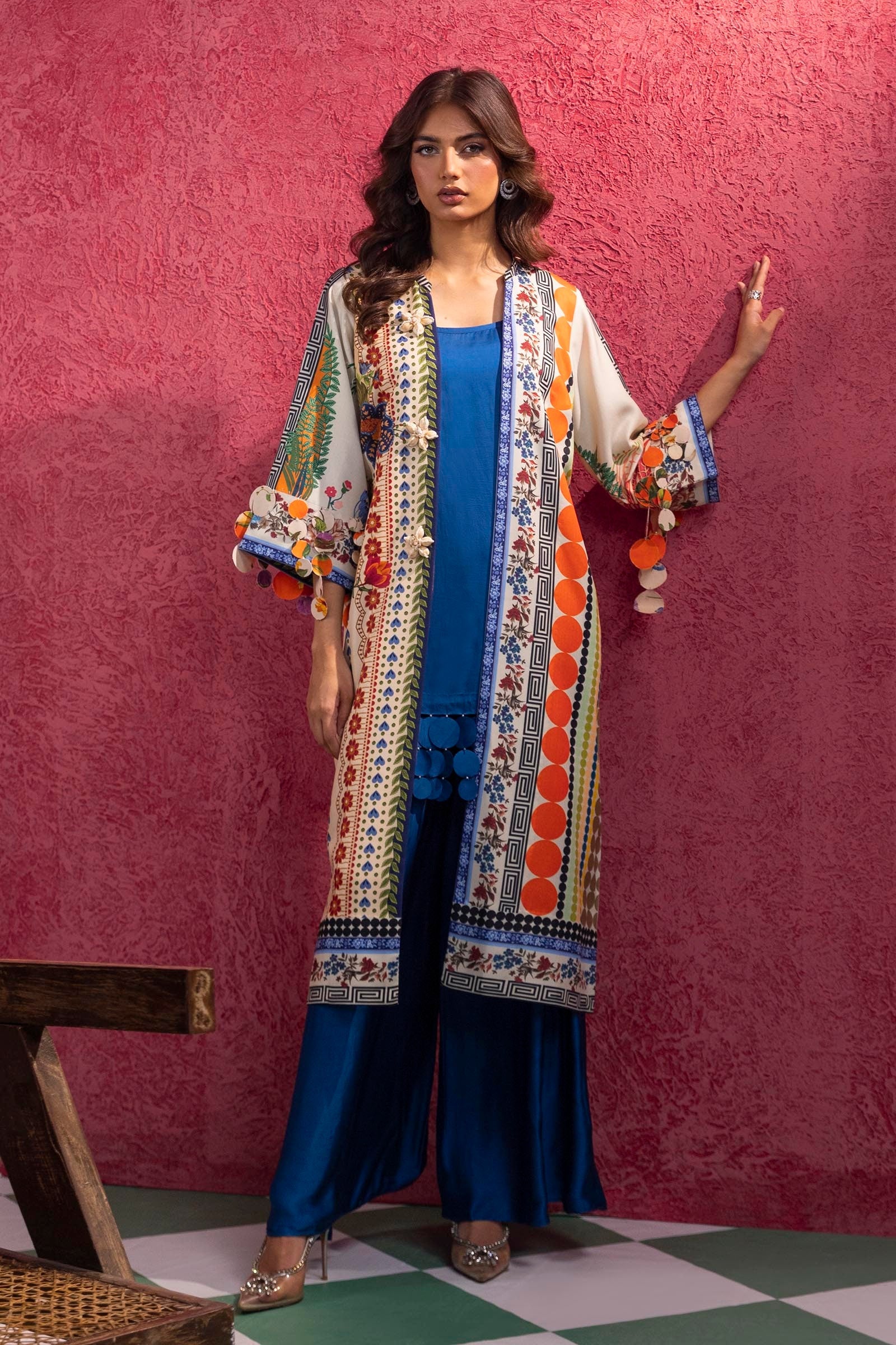 Stitched Luxury Printed Jacket & Bottom Main image