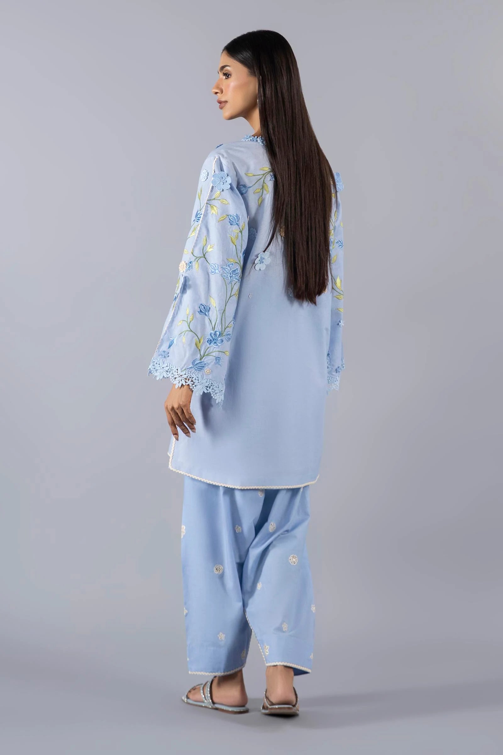 Stitched 3D Flowers Luxury Shirt + Bottom Main image