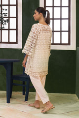 Stitched Luxury Off White Cutwork Shirt + Shalwar