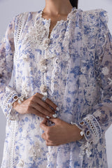 Stitched Embroidered Floral Shirt + Bottom + Dupatta