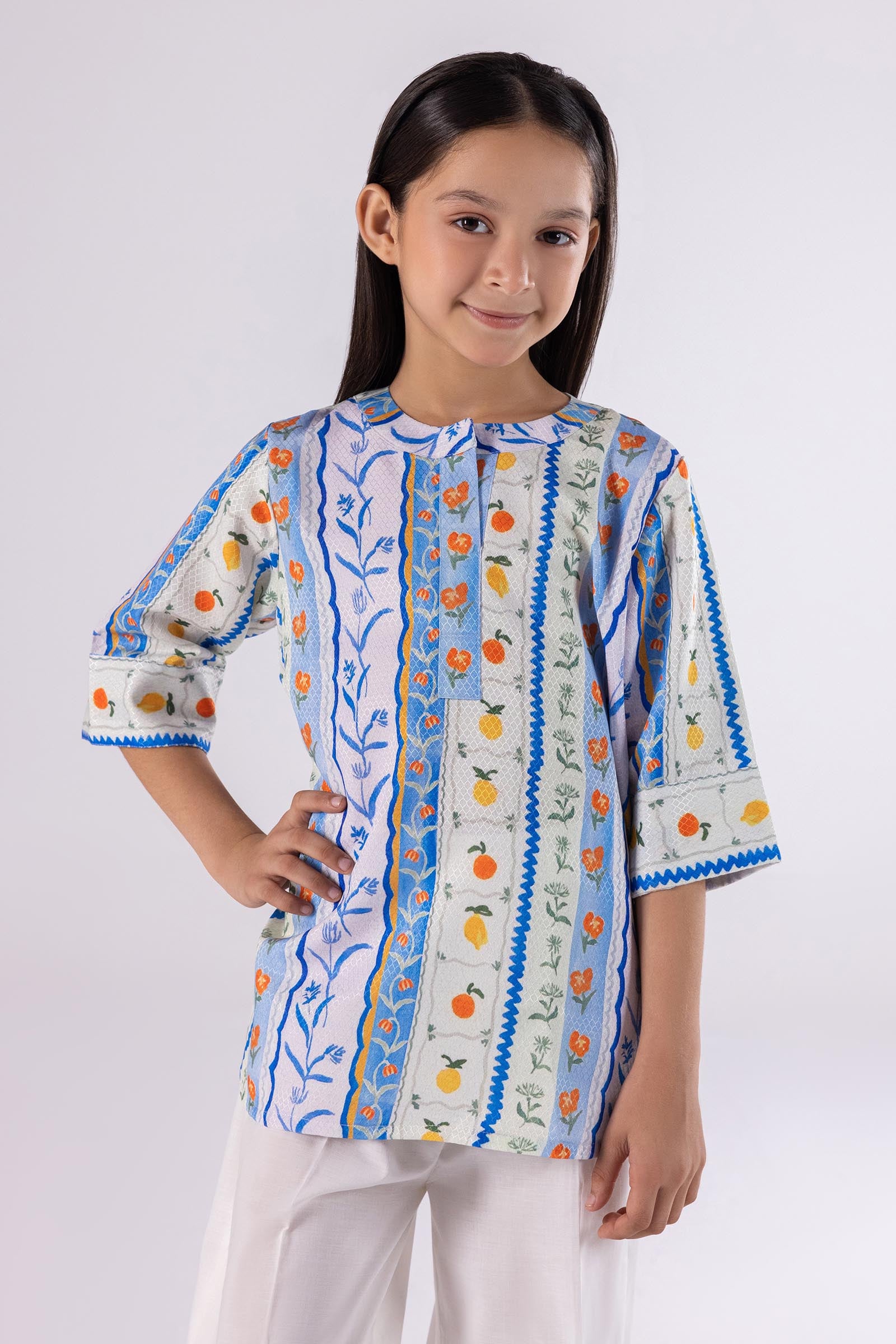 Stitched Kids Printed Dobby Shirt Main image