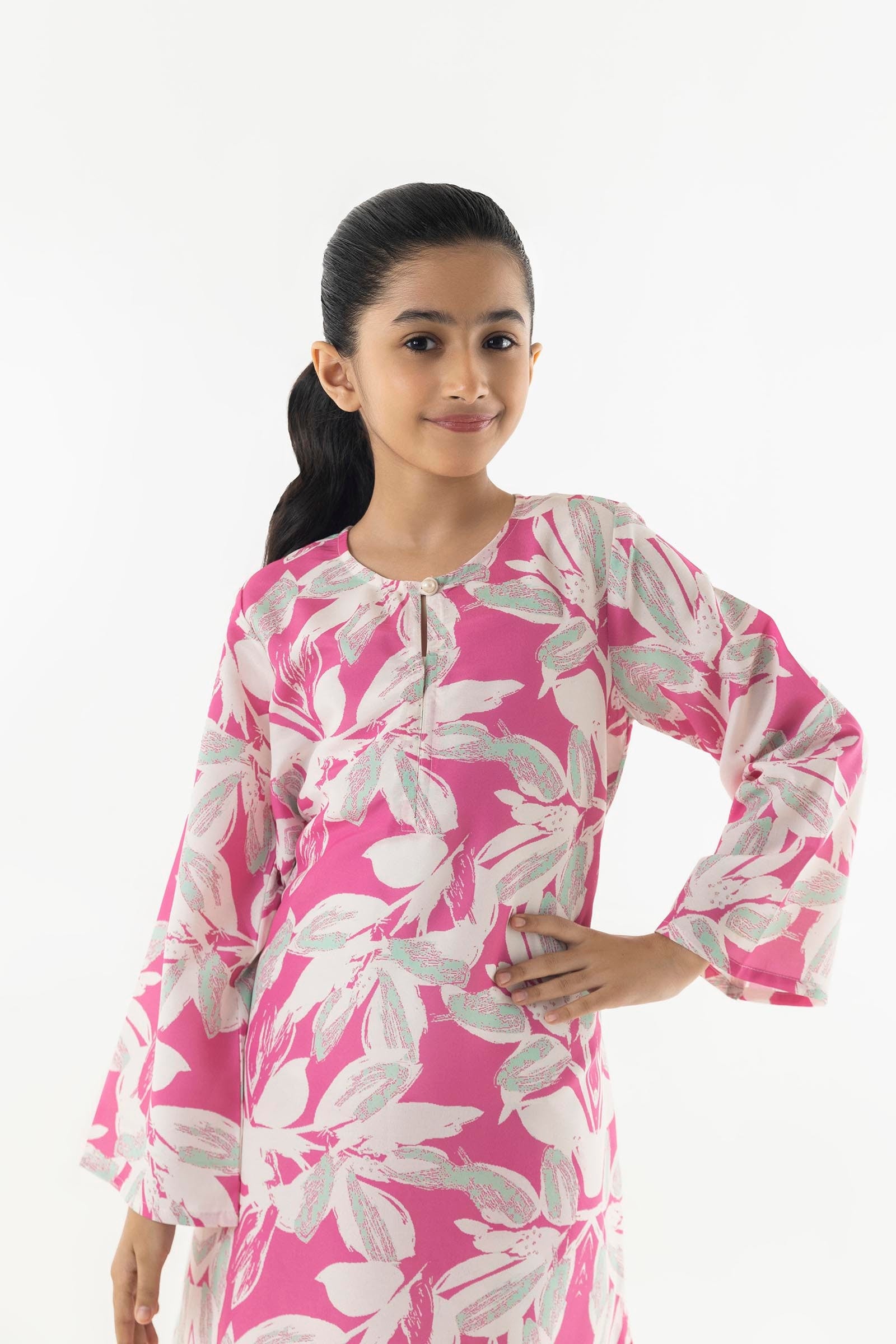 Stitched Kids Floral Cambric Shirt + Bottom Secondary image