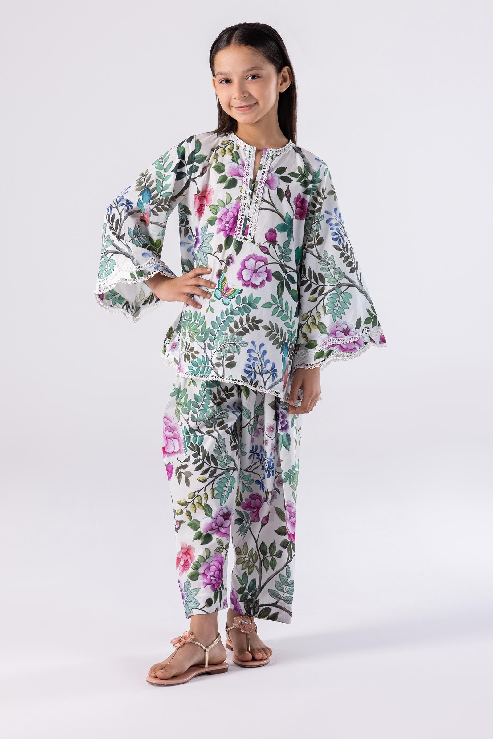 Stitched Kids Printed Lawn Shirt + Bottom Main image