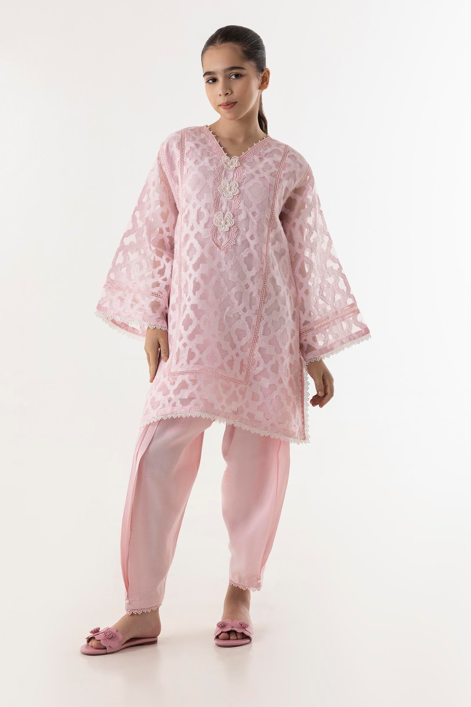 Stitched Kids Jacquard Embroidered Shirt + Shalwar Main image