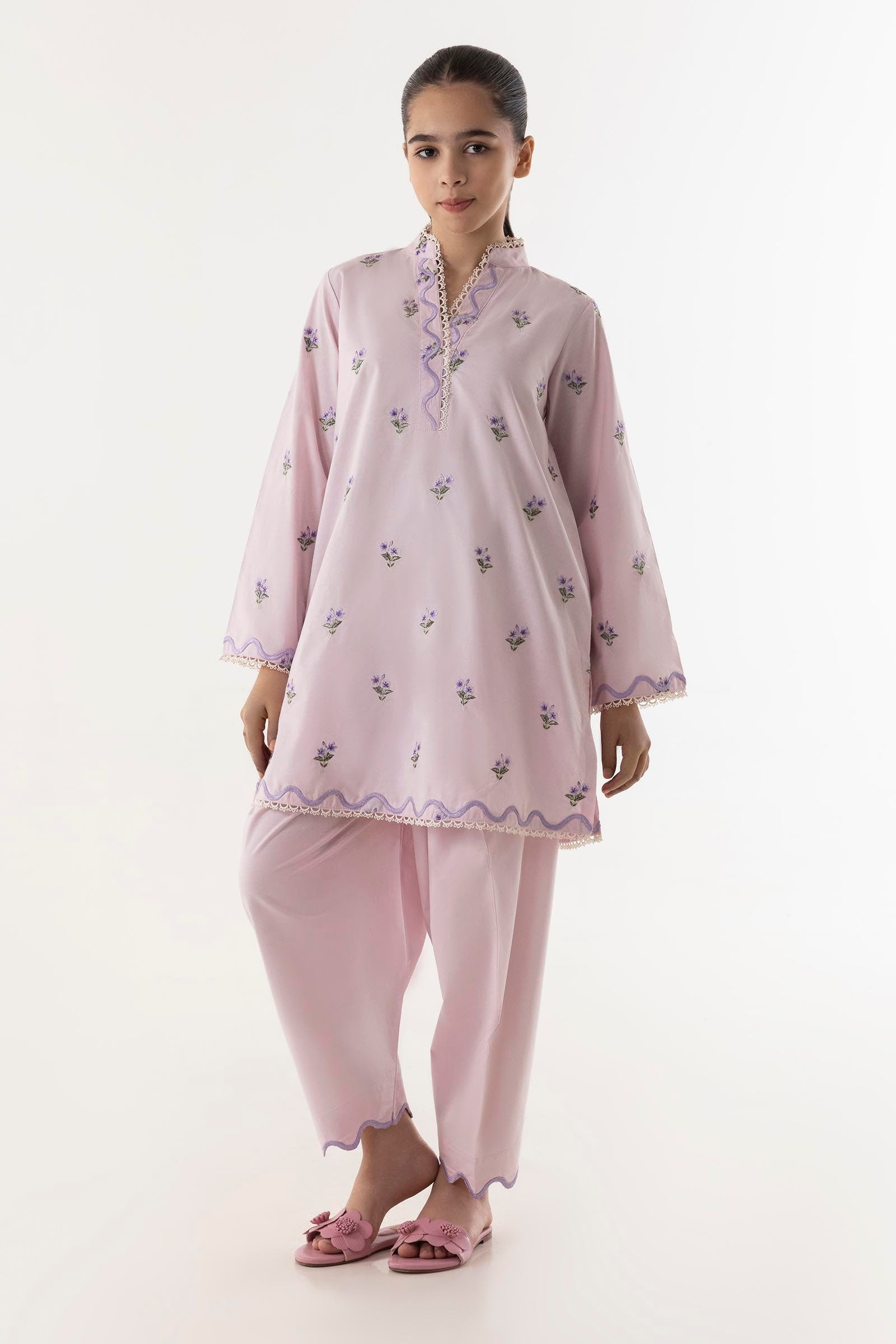 Stitched Kids Embroidered Lawn Shirt + Bottom Main image