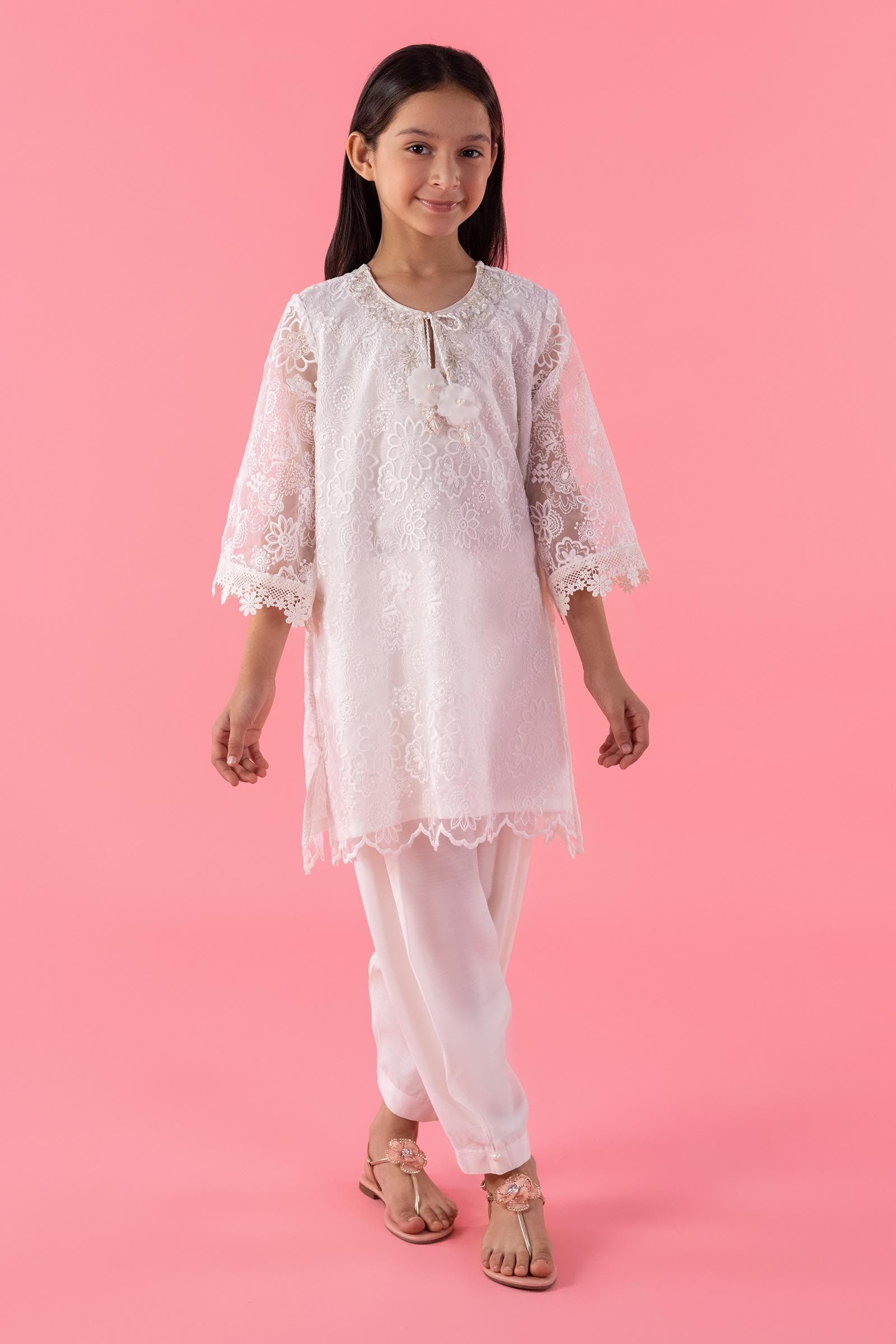 Stitched Kids Embroidered Organza Shirt + Shalwar Main image