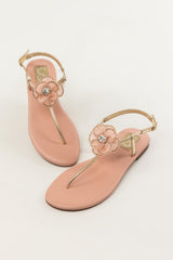 Kids Pink Floral Slingback